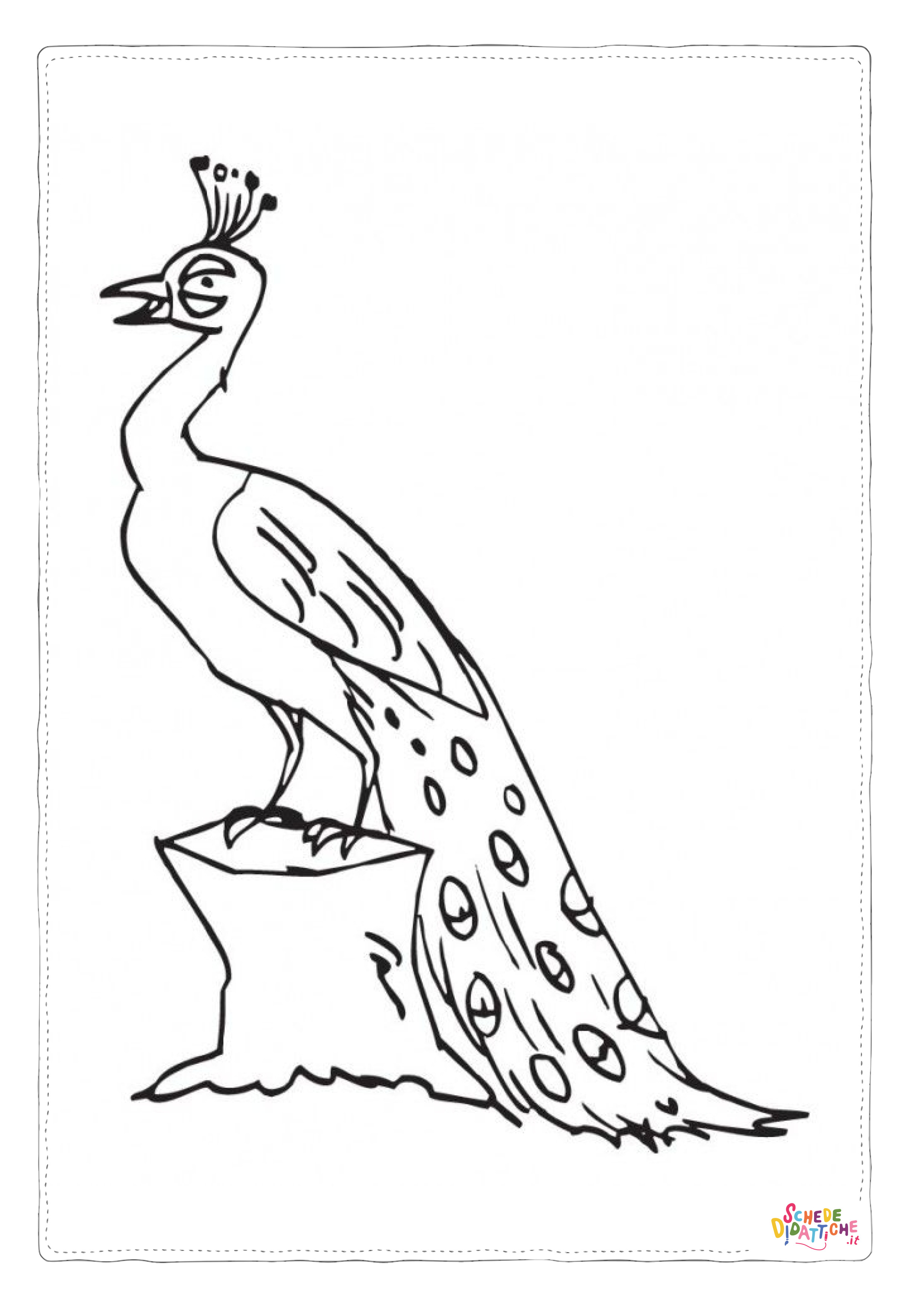 Disegno di pavone da stampare e colorare 4