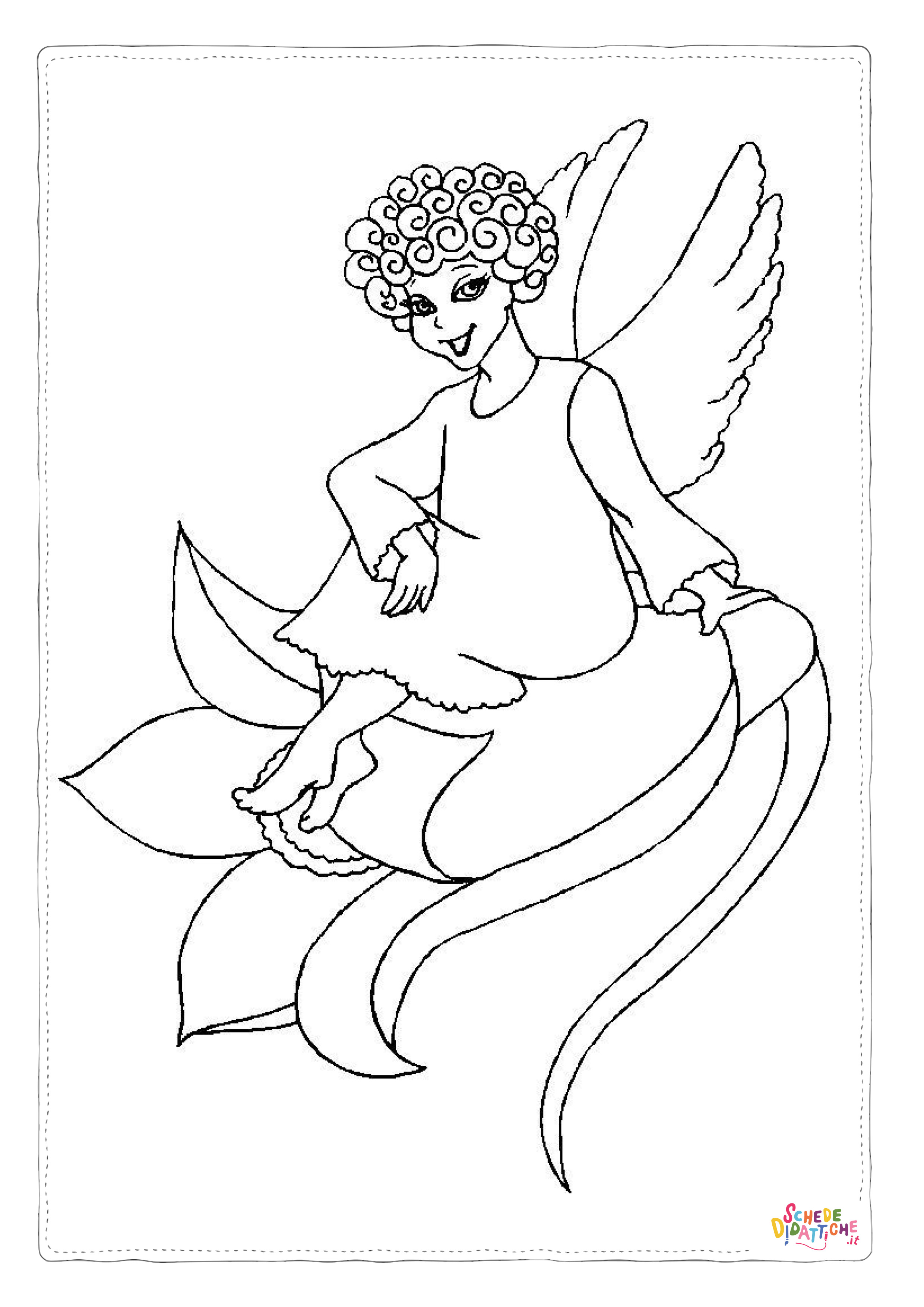 Disegno "Disegno di angelo da stampare e colorare 66" Disegno di angelo da stampare e colorare 66