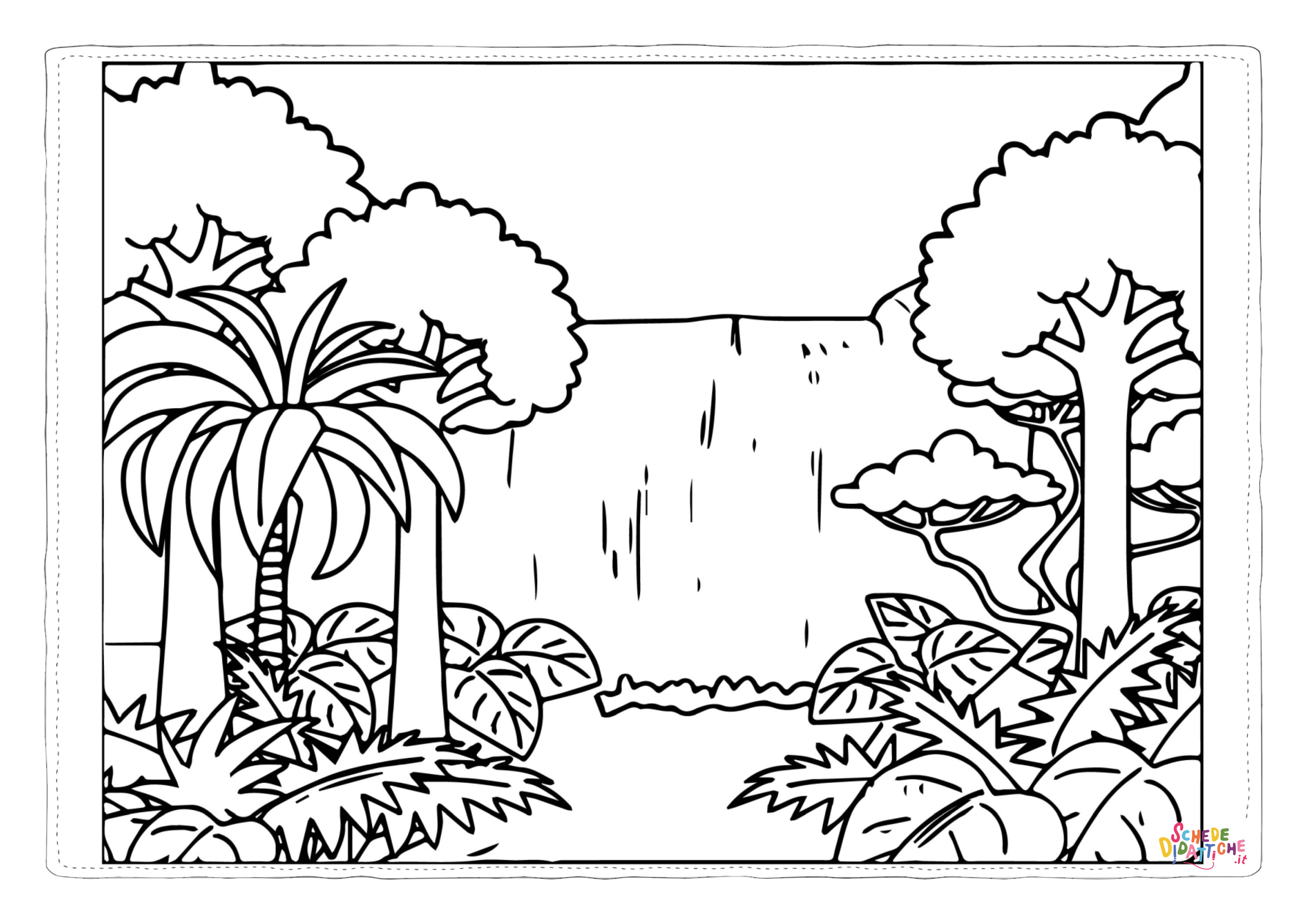 Disegno "Disegno di paesaggio da stampare e colorare 74" Disegno di paesaggio da stampare e colorare 74