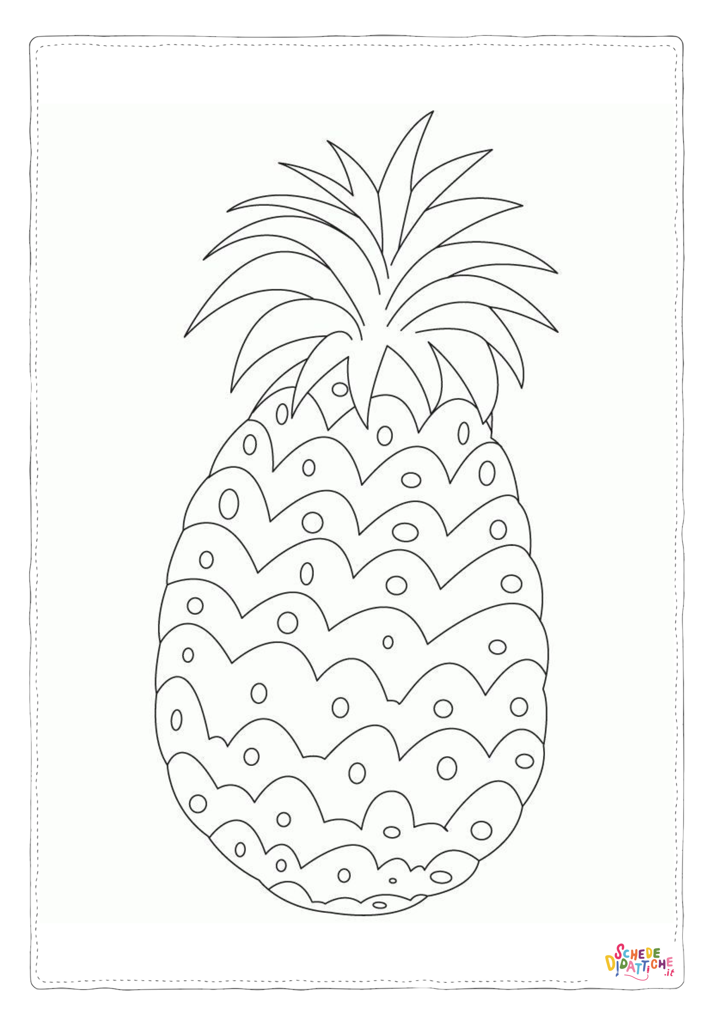 Disegno "Disegno di ananas da stampare e colorare 18" Disegno di ananas da stampare e colorare 18