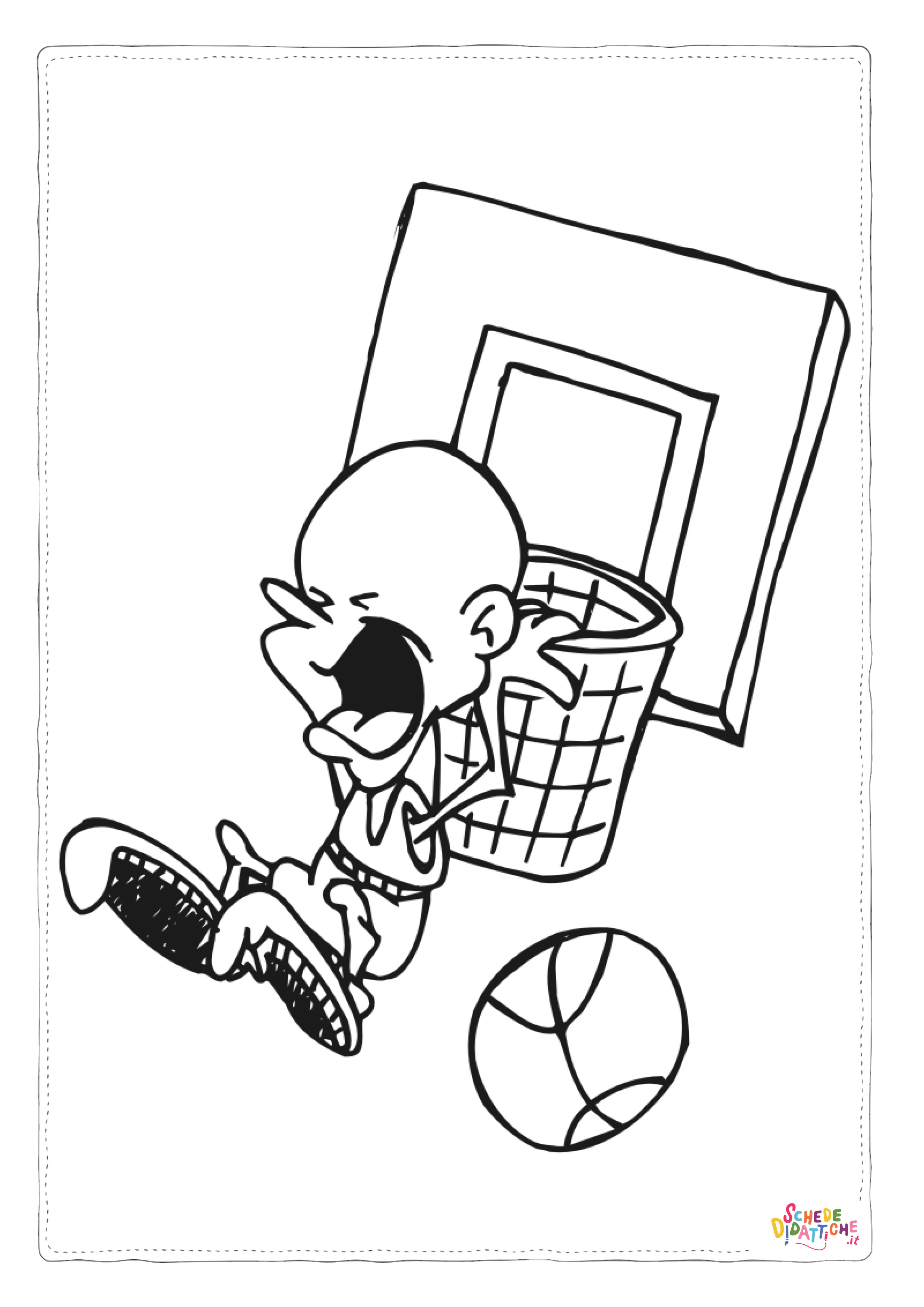 Disegno "Disegno di basket da stampare e colorare 53" Disegno di basket da stampare e colorare 53