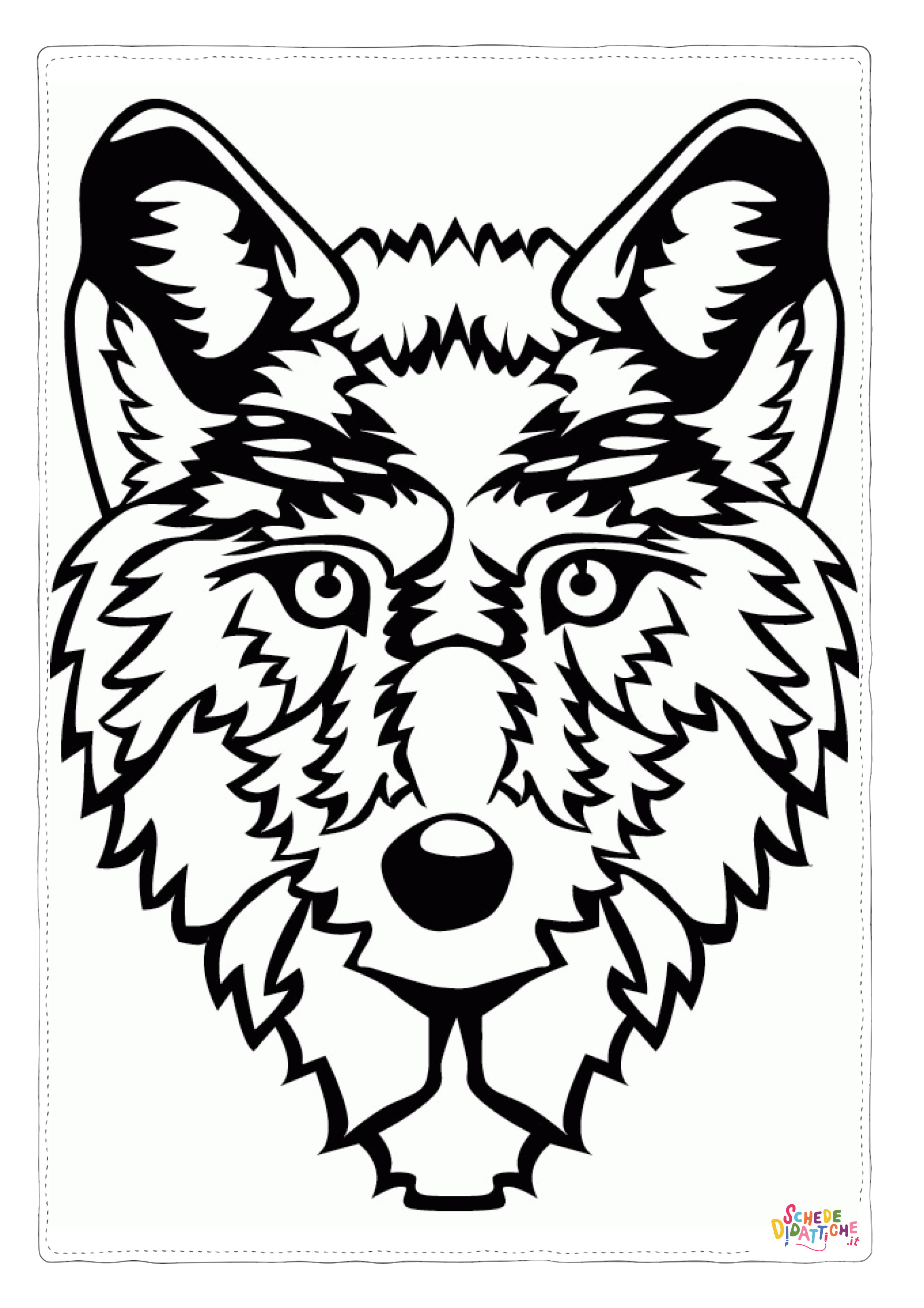 Disegno di lupo da stampare e colorare 2