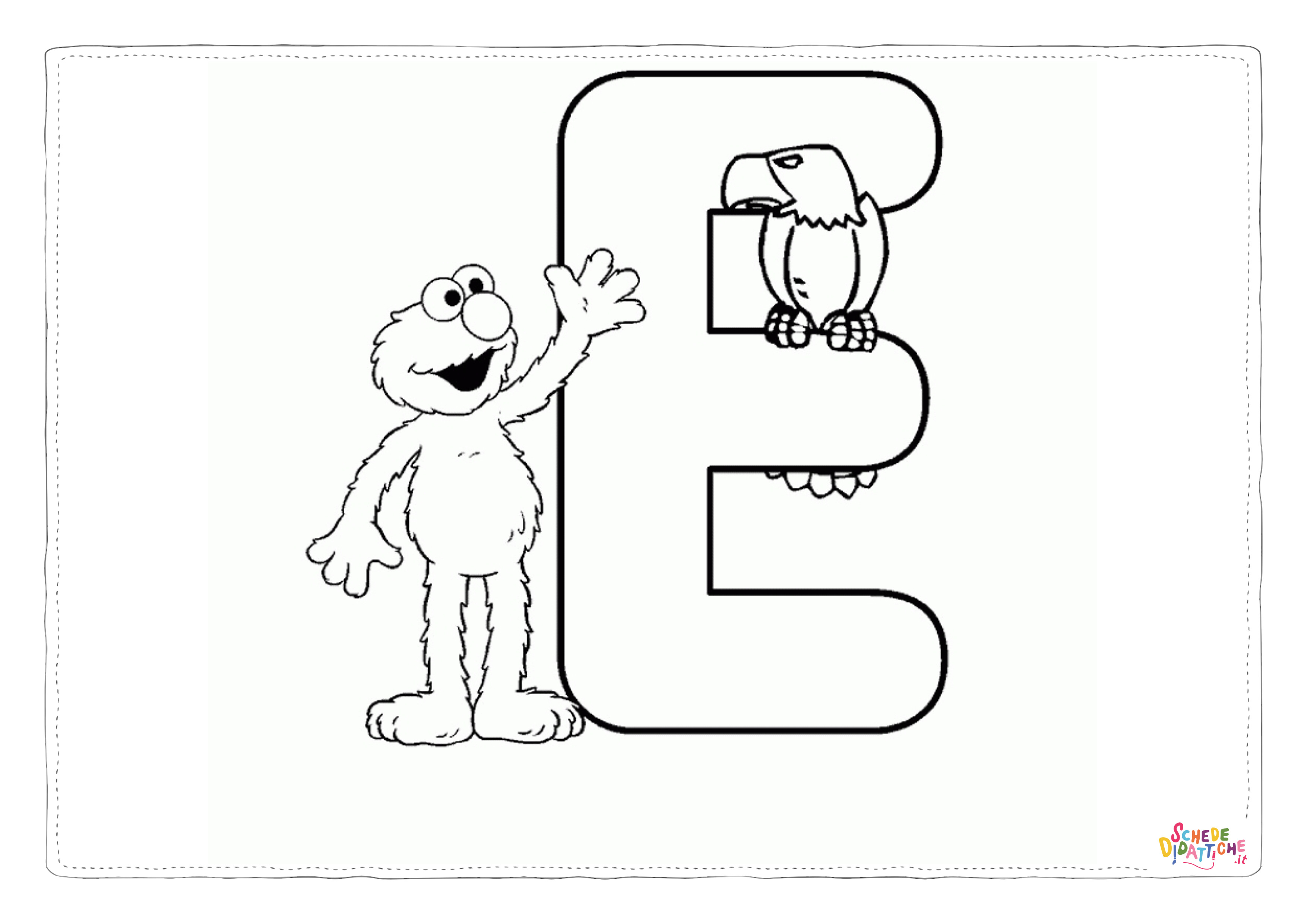Disegno di lettera dell'alfabeto da stampare e colorare 22
