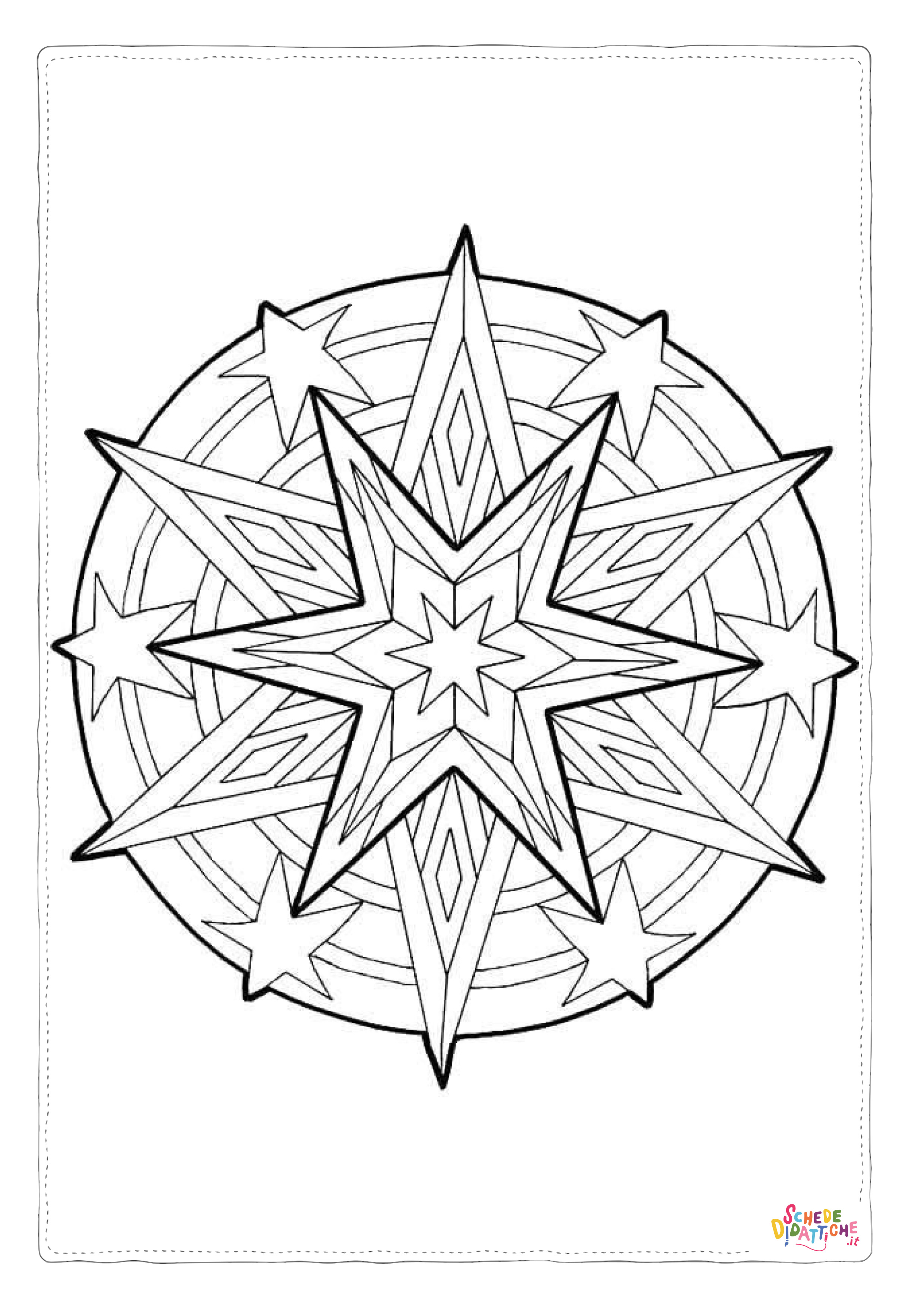 Disegno di mandala da stampare e colorare 1180