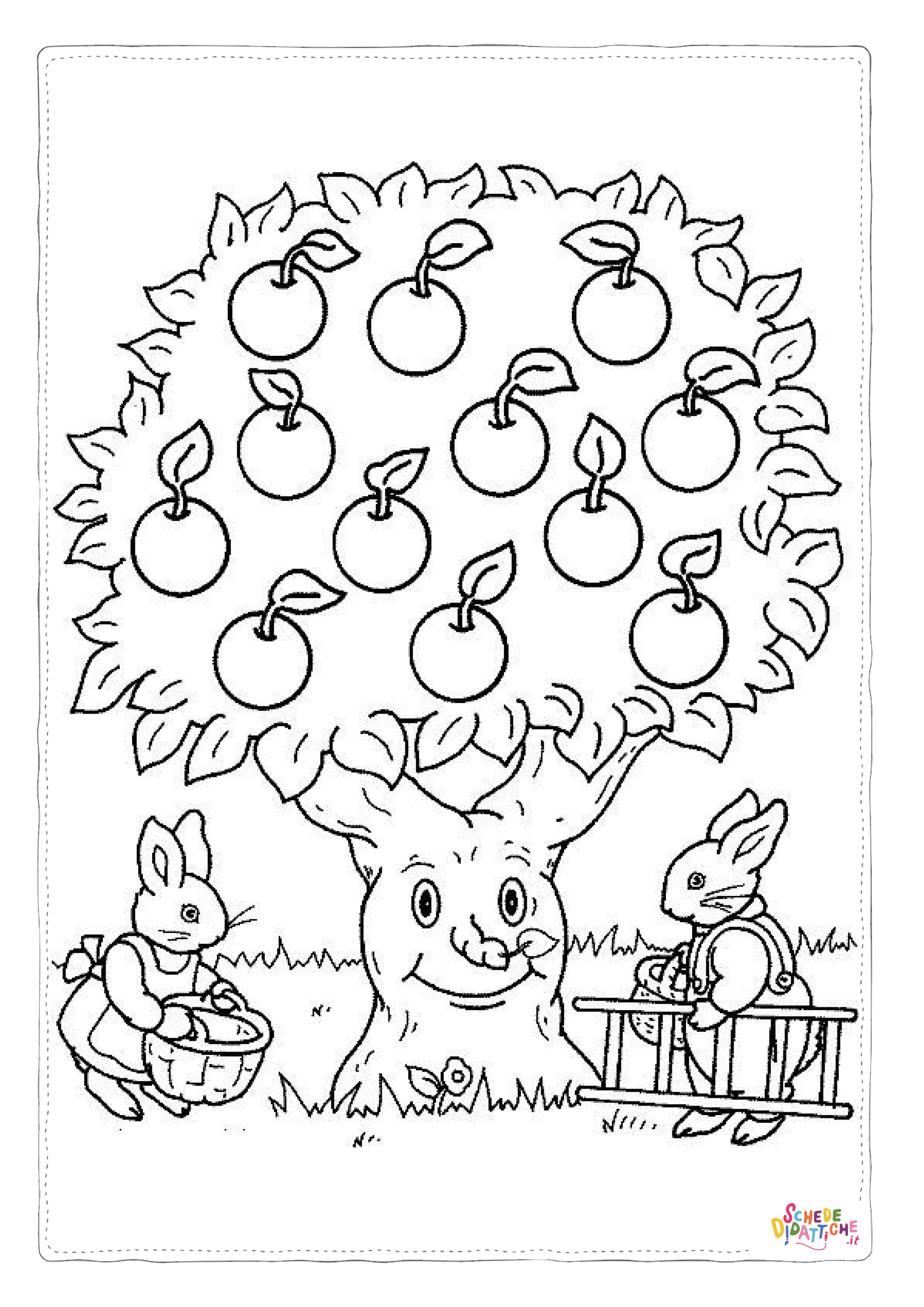 Disegno "Disegno di mela da stampare e colorare 79" Disegno di mela da stampare e colorare 79