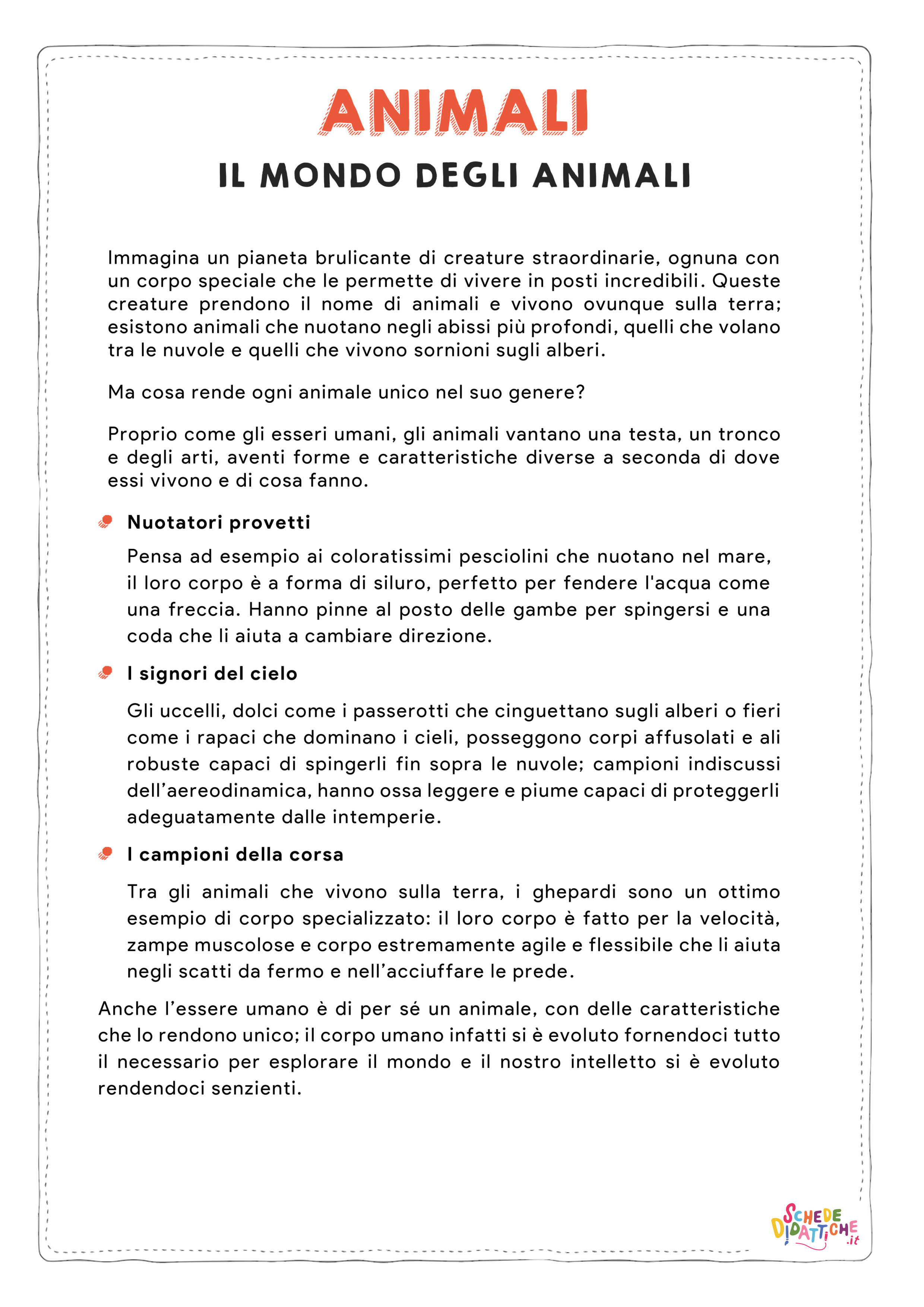 Disegno "Gli animali" Gli animali