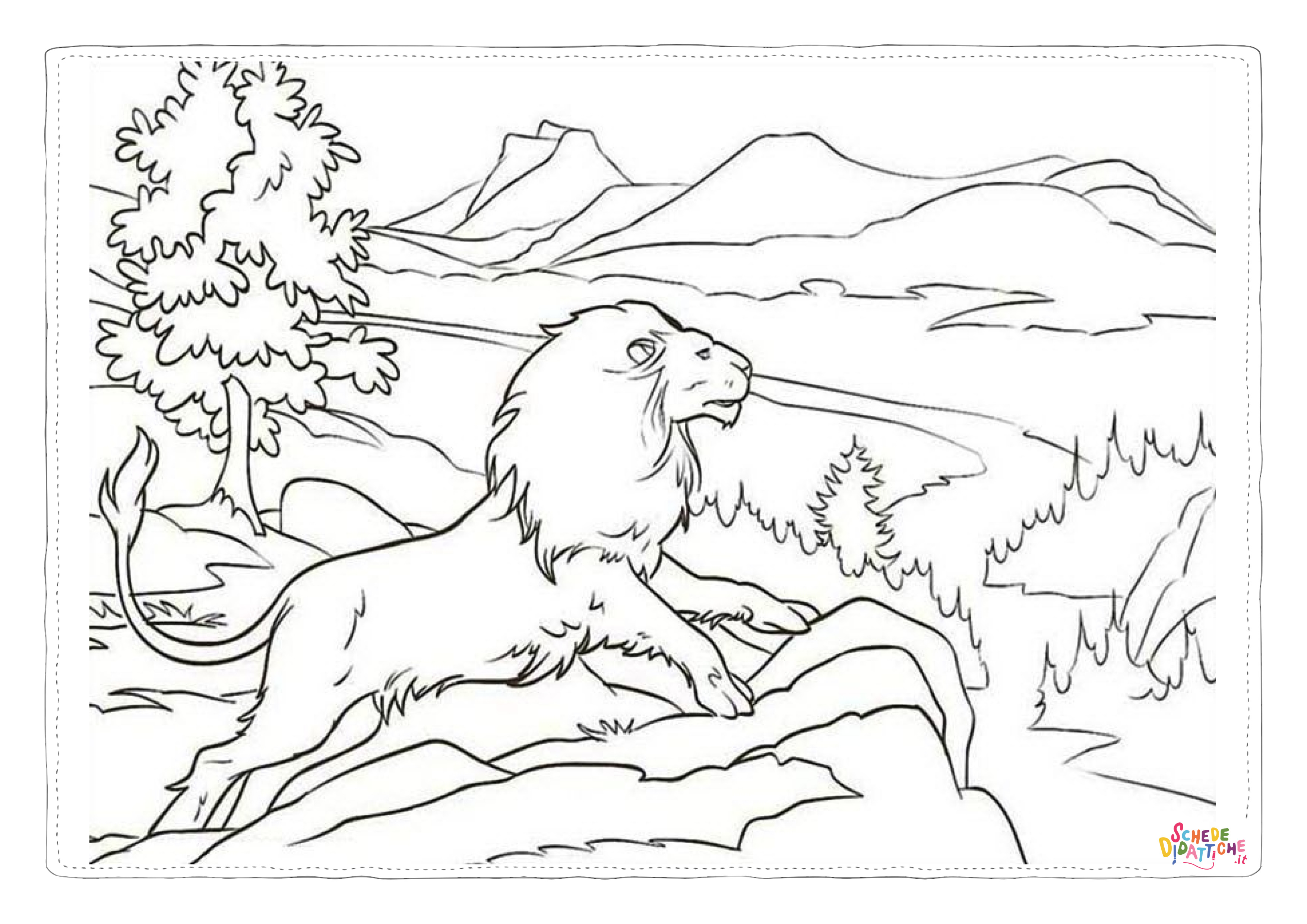 Disegno di leone da stampare e colorare 101