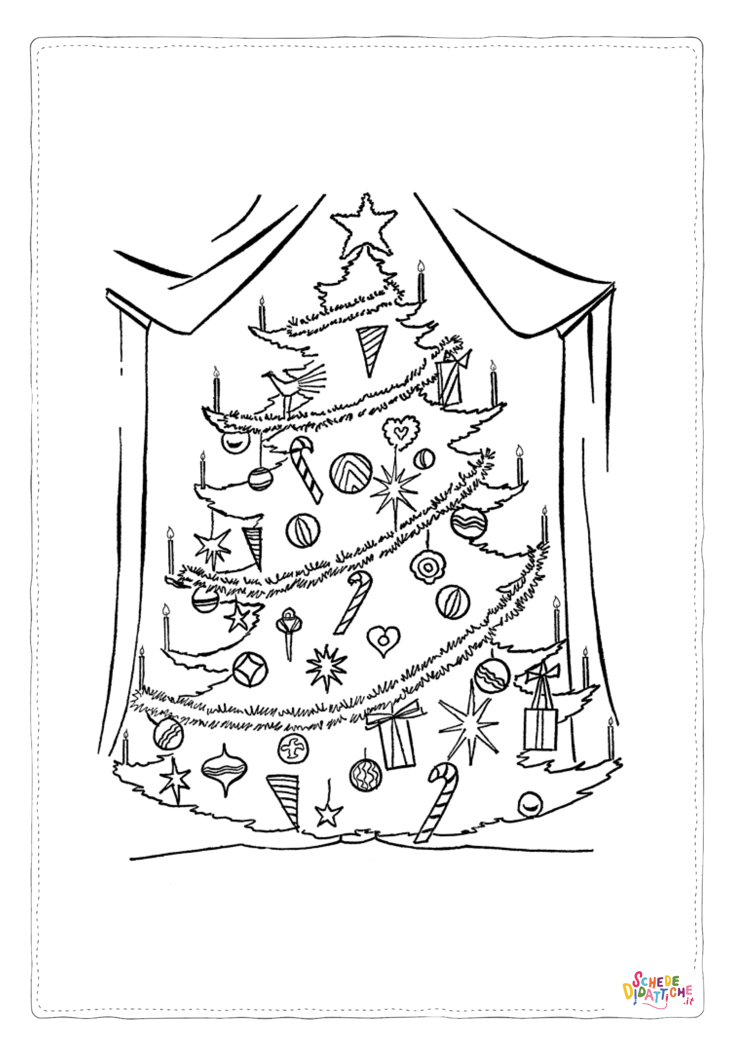 Disegno "Disegno di albero di Natale da stampare e colorare 107" Disegno di albero di Natale da stampare e colorare 107