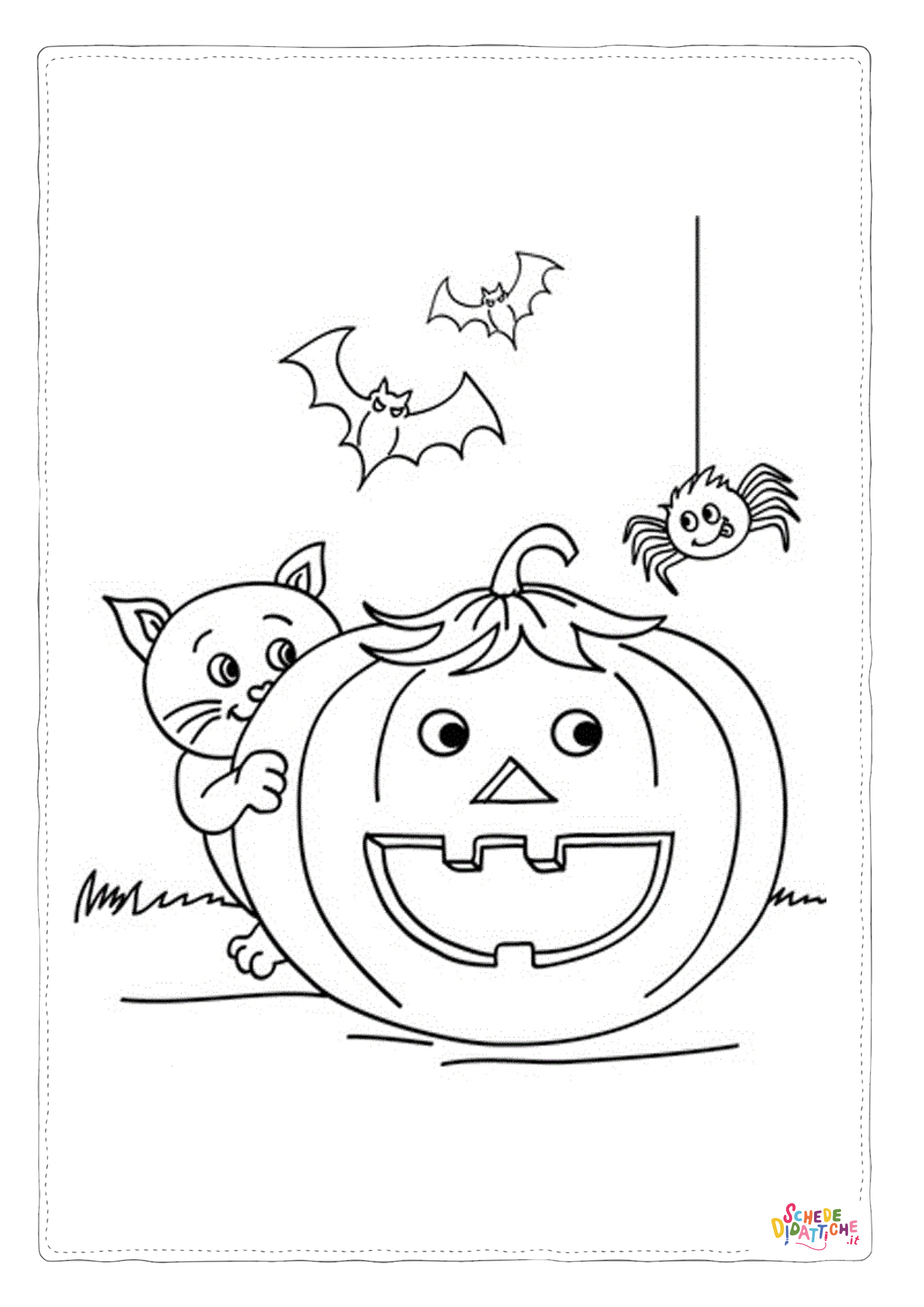 Disegno "Disegno di zucca di Halloween da stampare e colorare 151" Disegno di zucca di Halloween da stampare e colorare 151