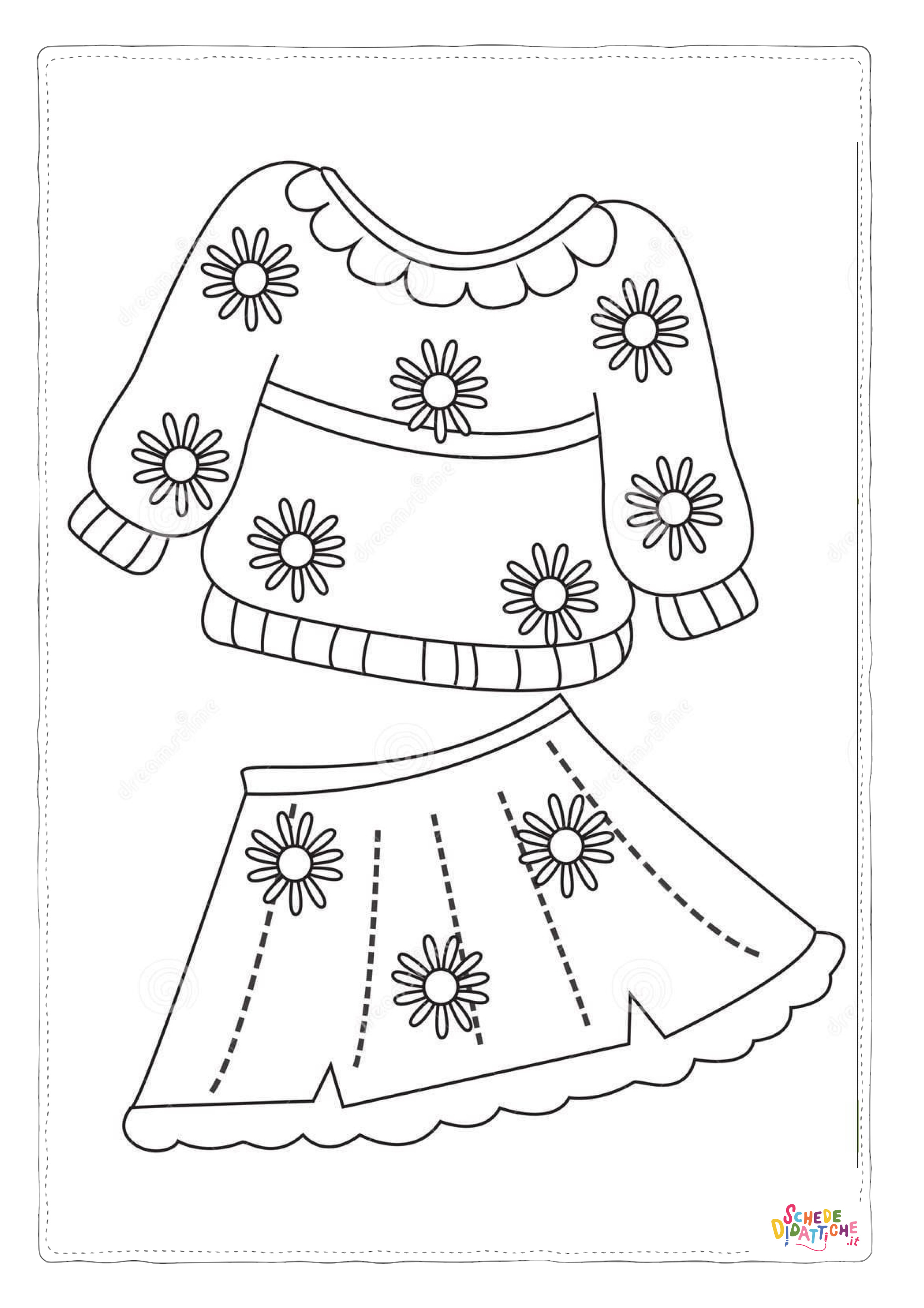 Disegno di vestito da donna da stampare e colorare 25