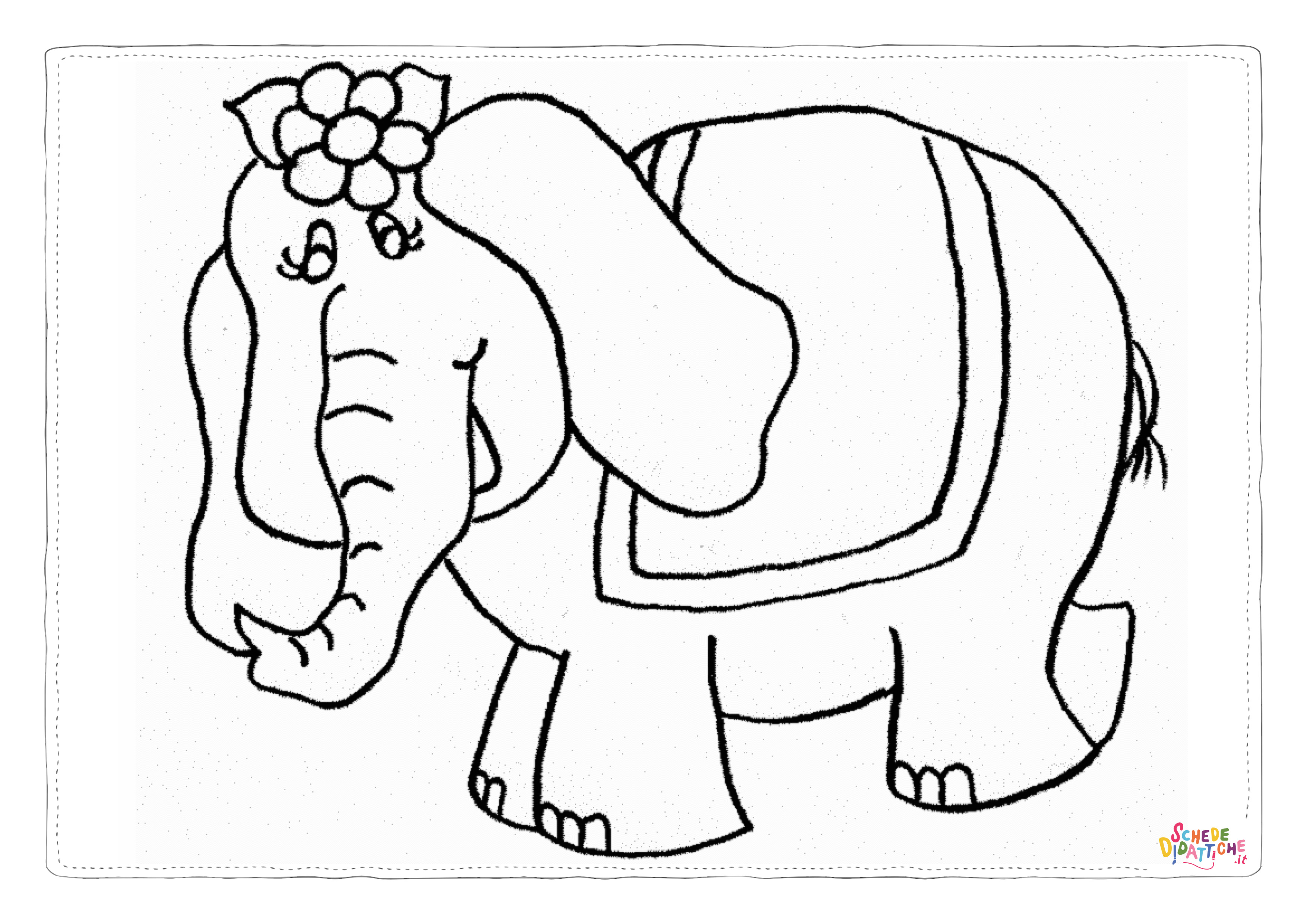 Disegno "Disegno di elefante da stampare e colorare 106" Disegno di elefante da stampare e colorare 106