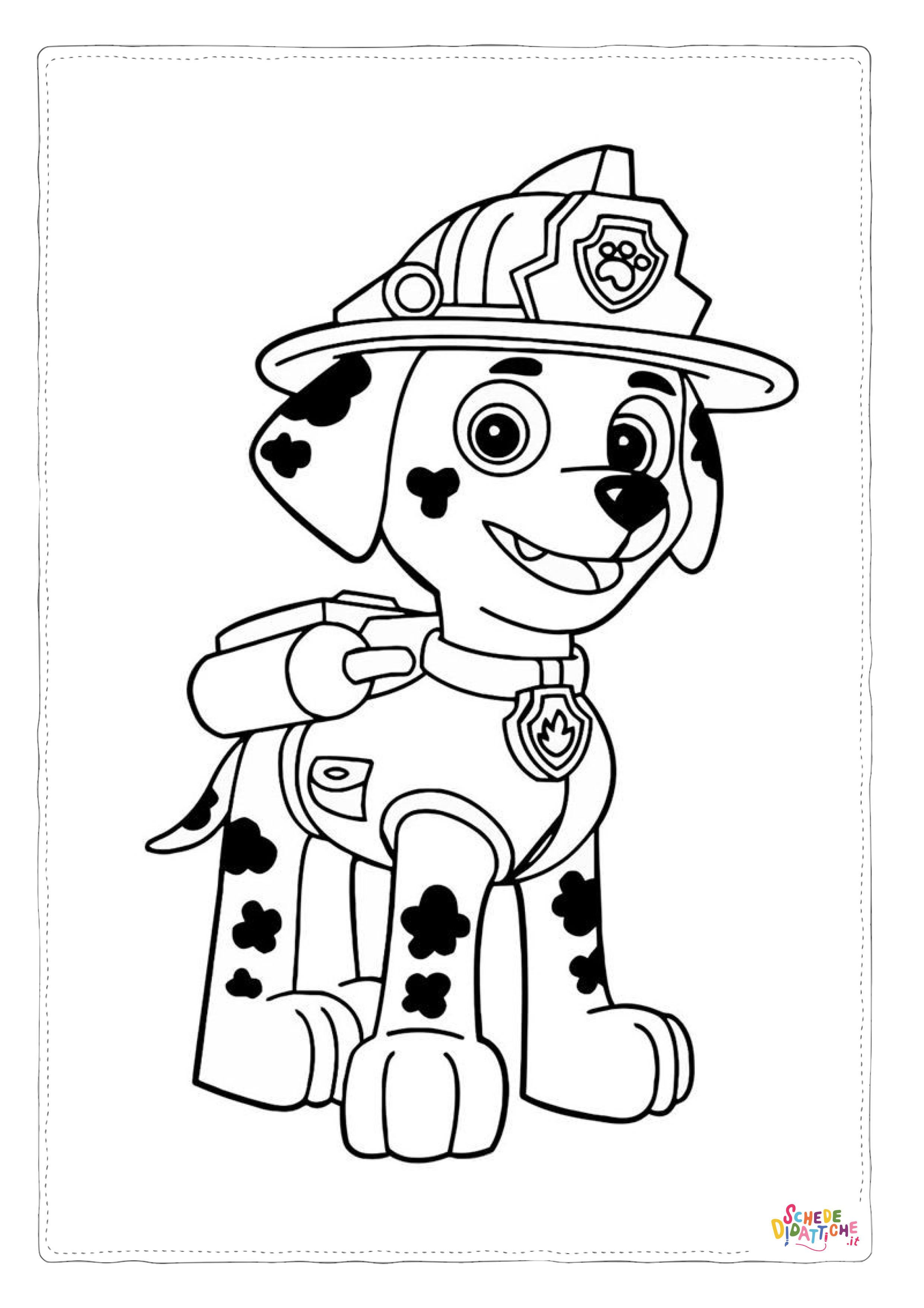 Disegno "Disegno di Paw Patrol - Cane pompiere da stampare e colorare 48" Disegno di Paw Patrol - Cane pompiere da stampare e colorare 48
