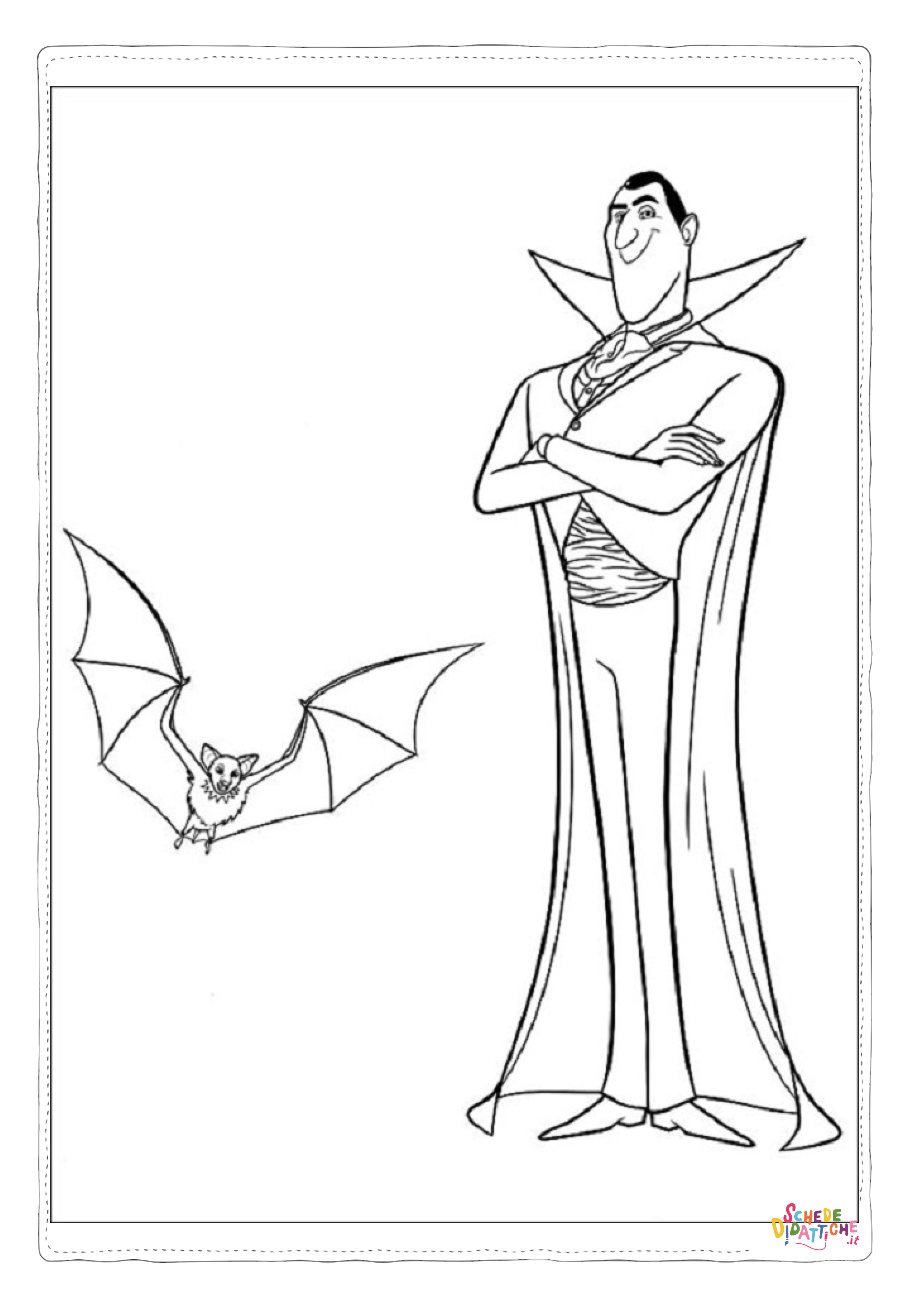 Disegno di Dracula da stampare e colorare 13