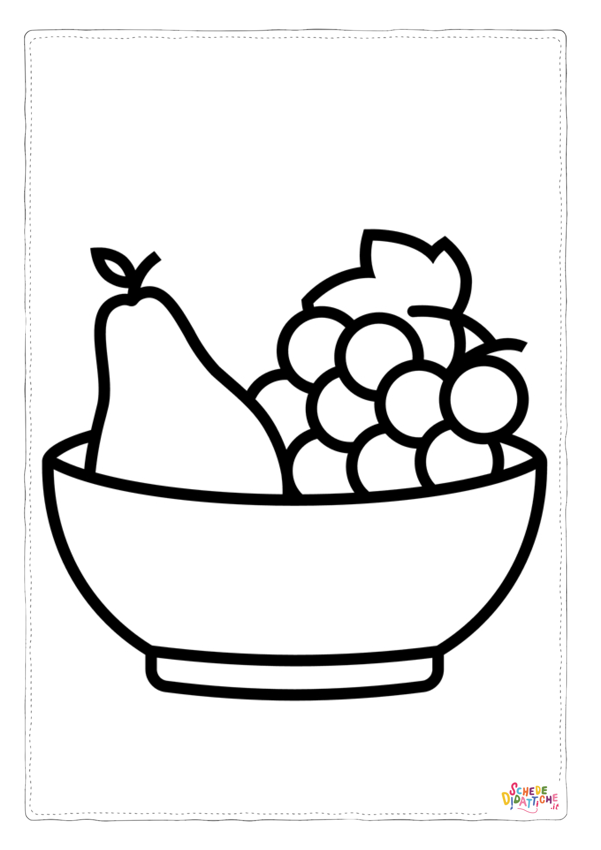 Disegno "Disegno di cesto di frutta da stampare e colorare 21" Disegno di cesto di frutta da stampare e colorare 21