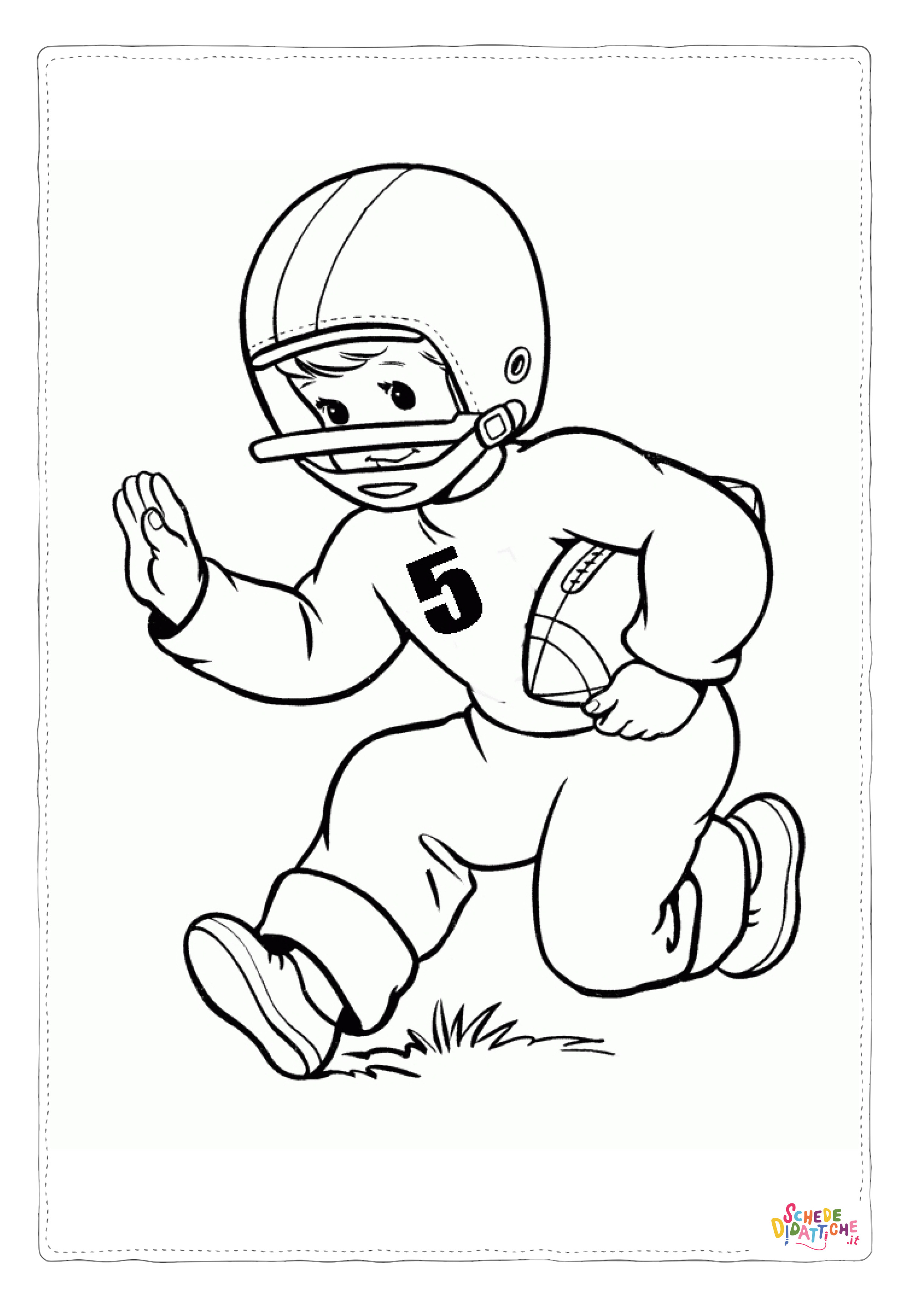 Disegno "Disegno di football americano da stampare e colorare 90" Disegno di football americano da stampare e colorare 90