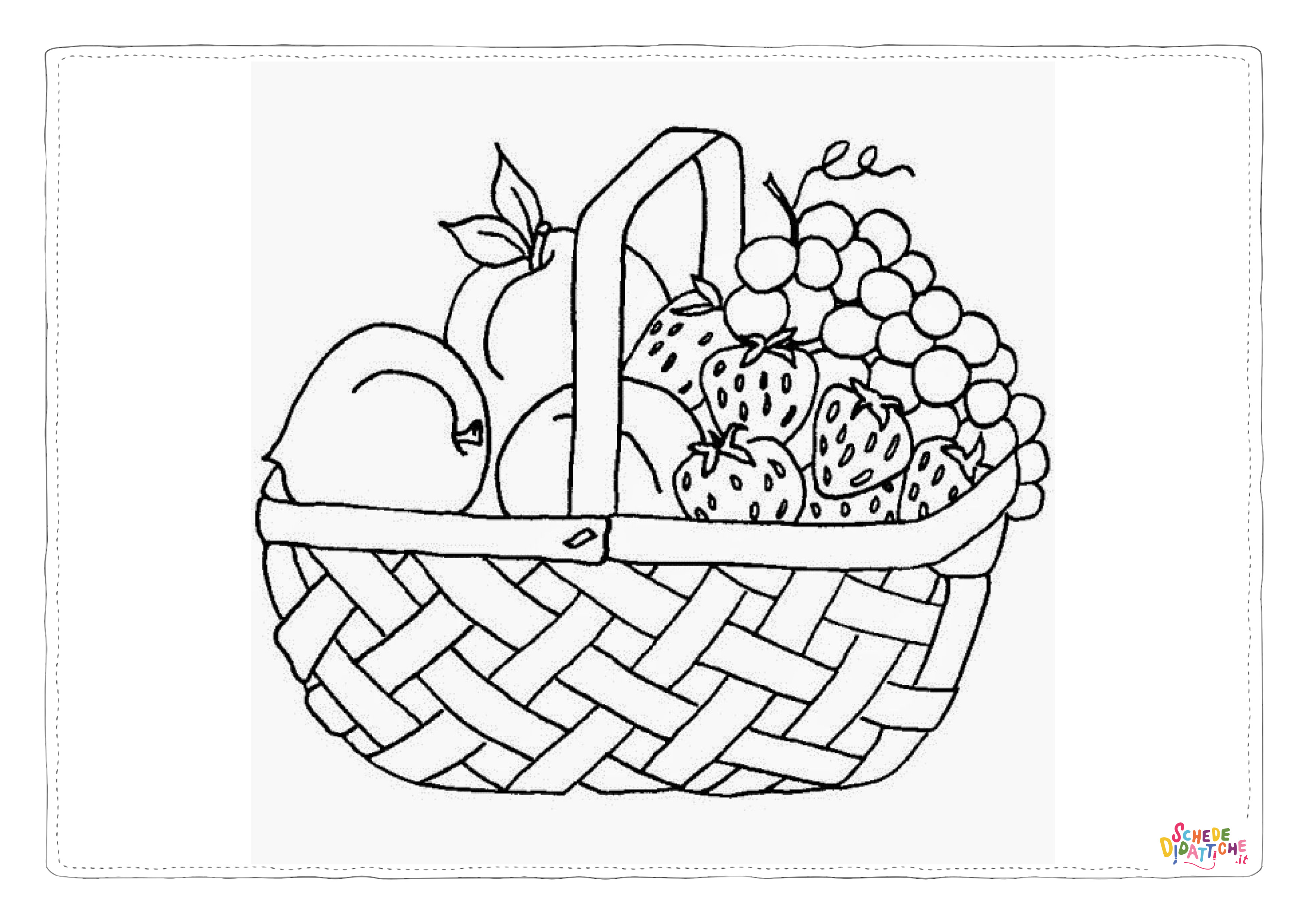 Disegno di cesto di frutta da stampare e colorare 39