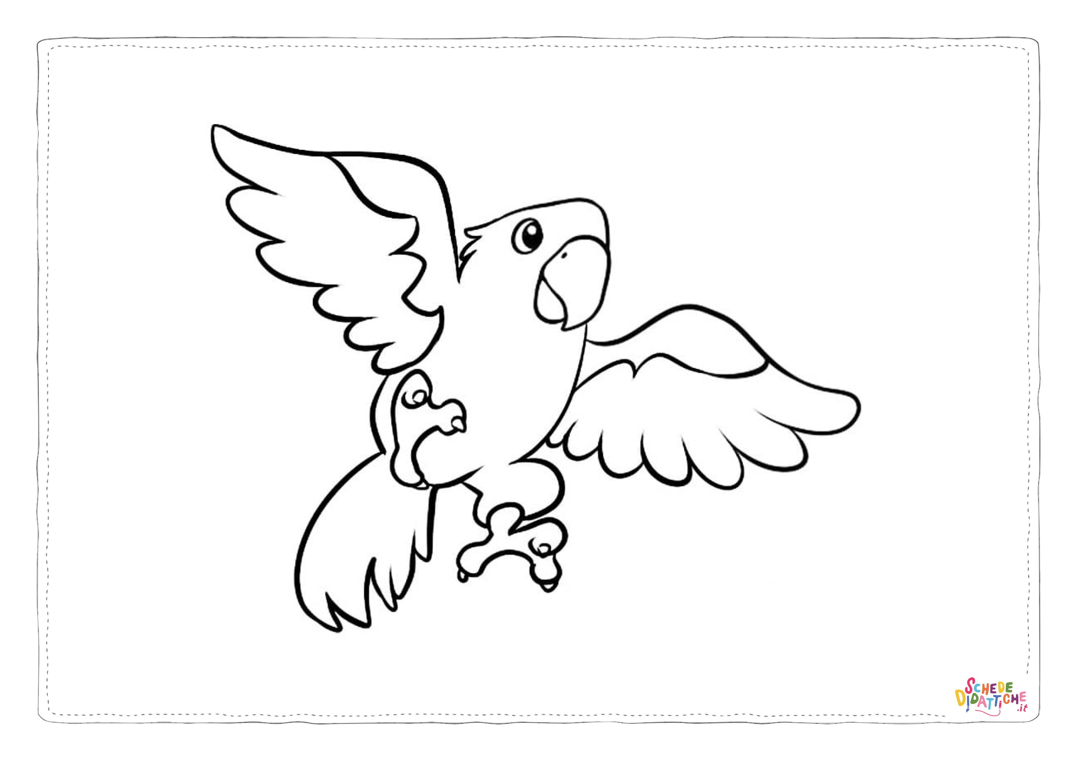 Disegno "Disegno di pappagallo da stampare e colorare 92" Disegno di pappagallo da stampare e colorare 92