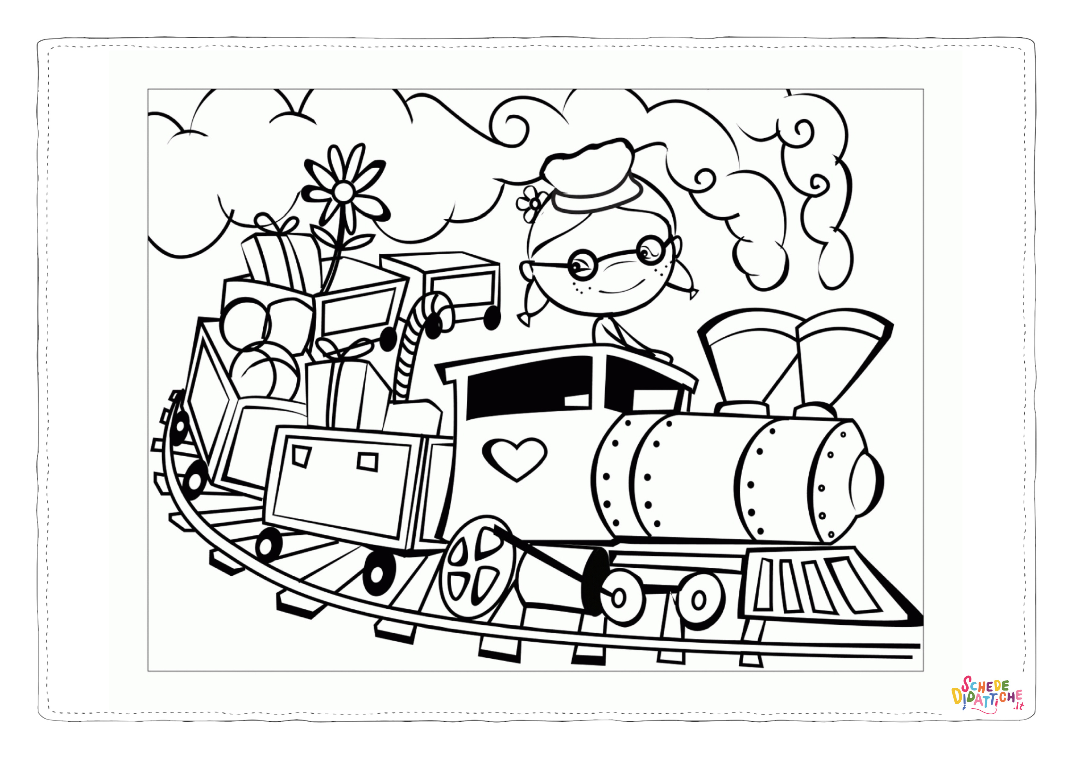 Disegno di treno da stampare e colorare 109