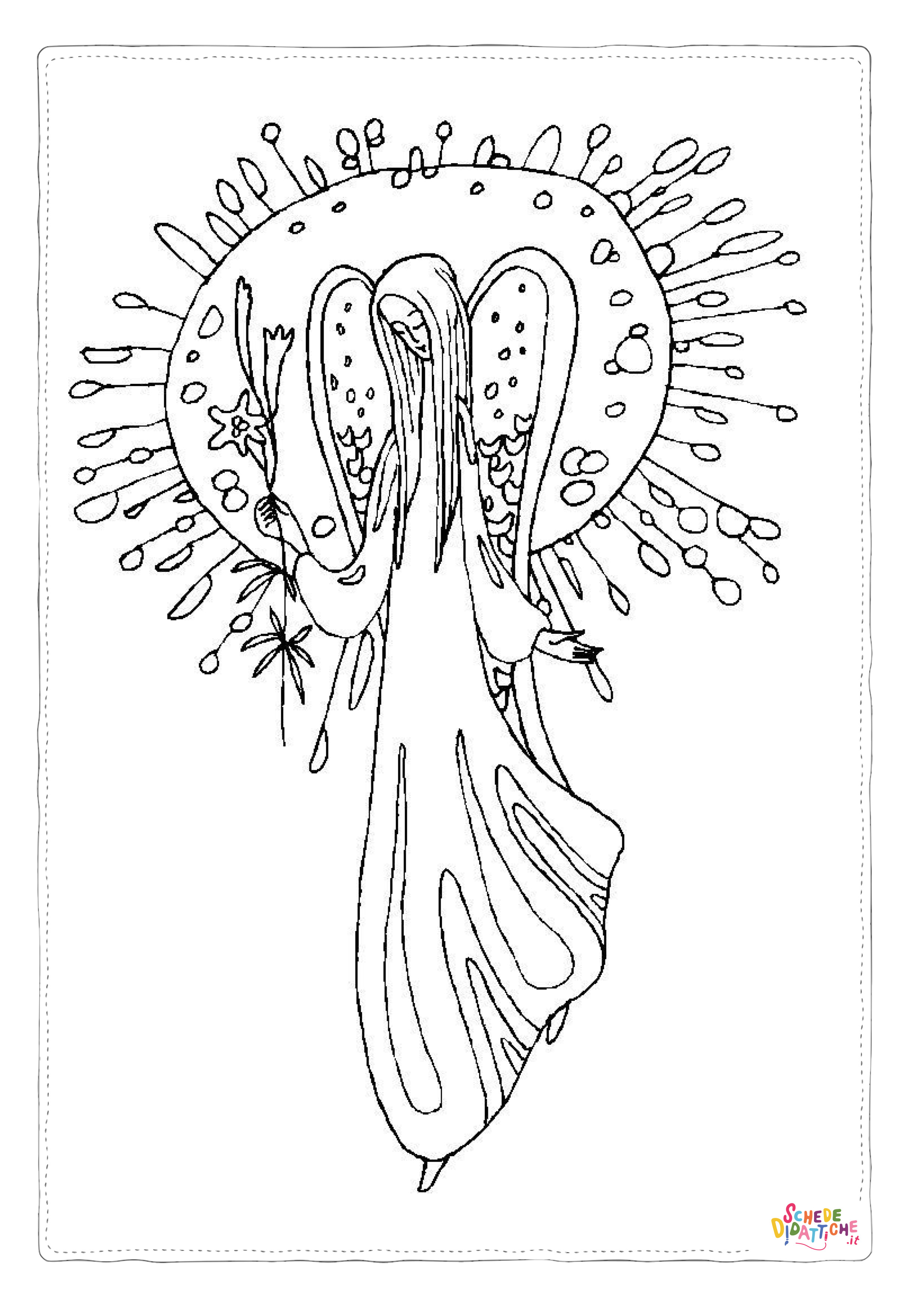 Disegno "Disegno di angelo da stampare e colorare 54" Disegno di angelo da stampare e colorare 54