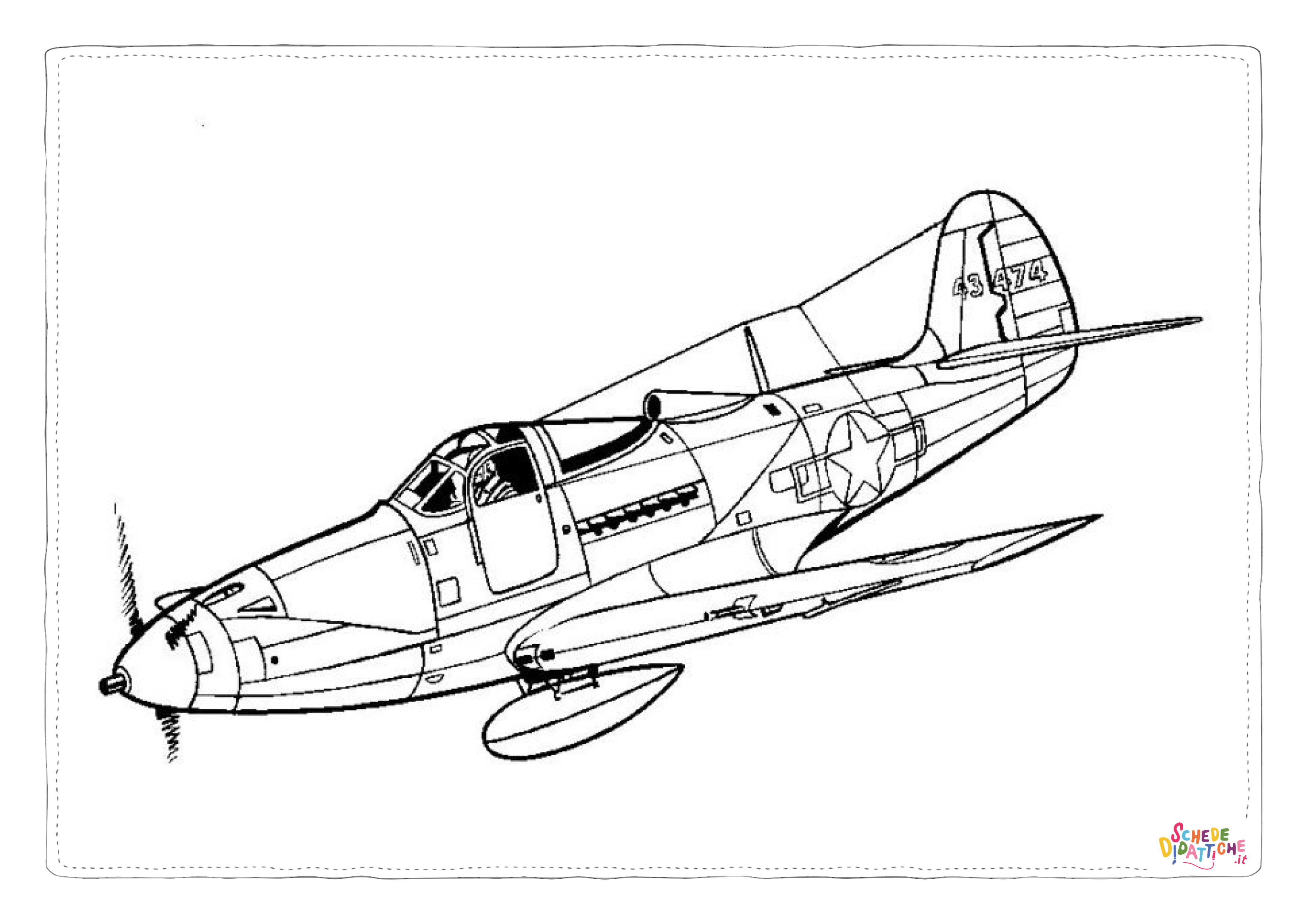 Disegno "Disegno di aereo militare da stampare e colorare 18" Disegno di aereo militare da stampare e colorare 18