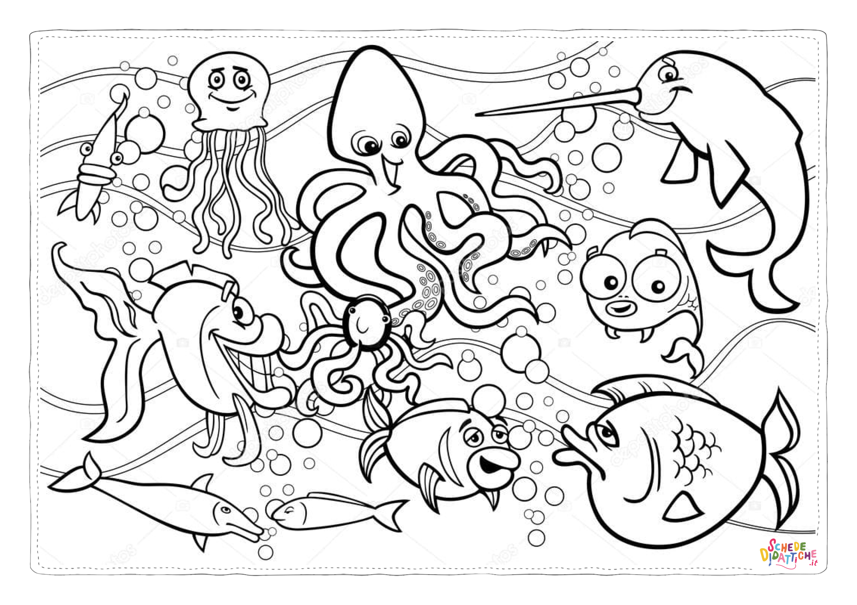Disegno "Disegno di pesce da stampare e colorare 155" Disegno di pesce da stampare e colorare 155