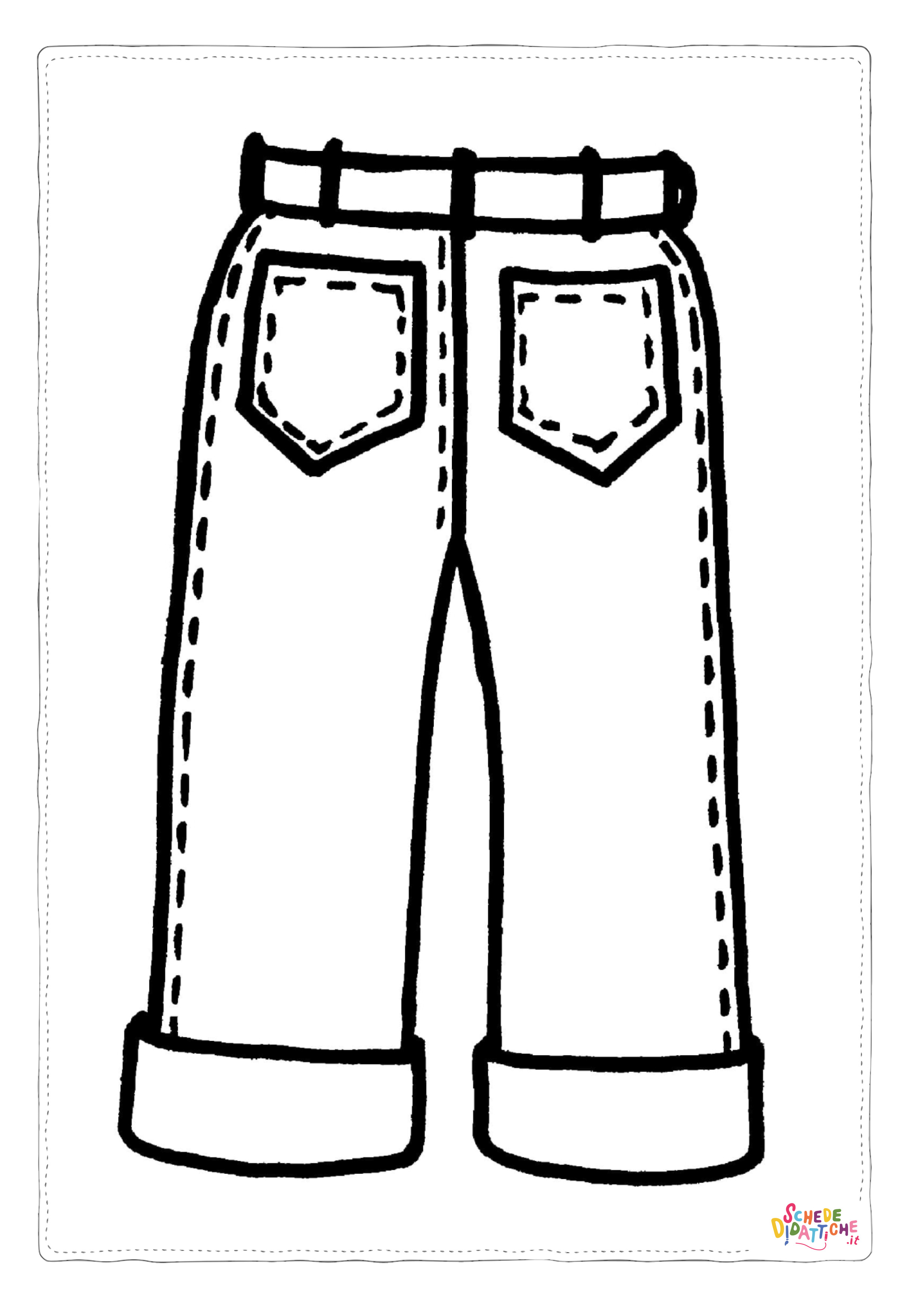 Disegno "Disegno di pantalone da stampare e colorare 10" Disegno di pantalone da stampare e colorare 10
