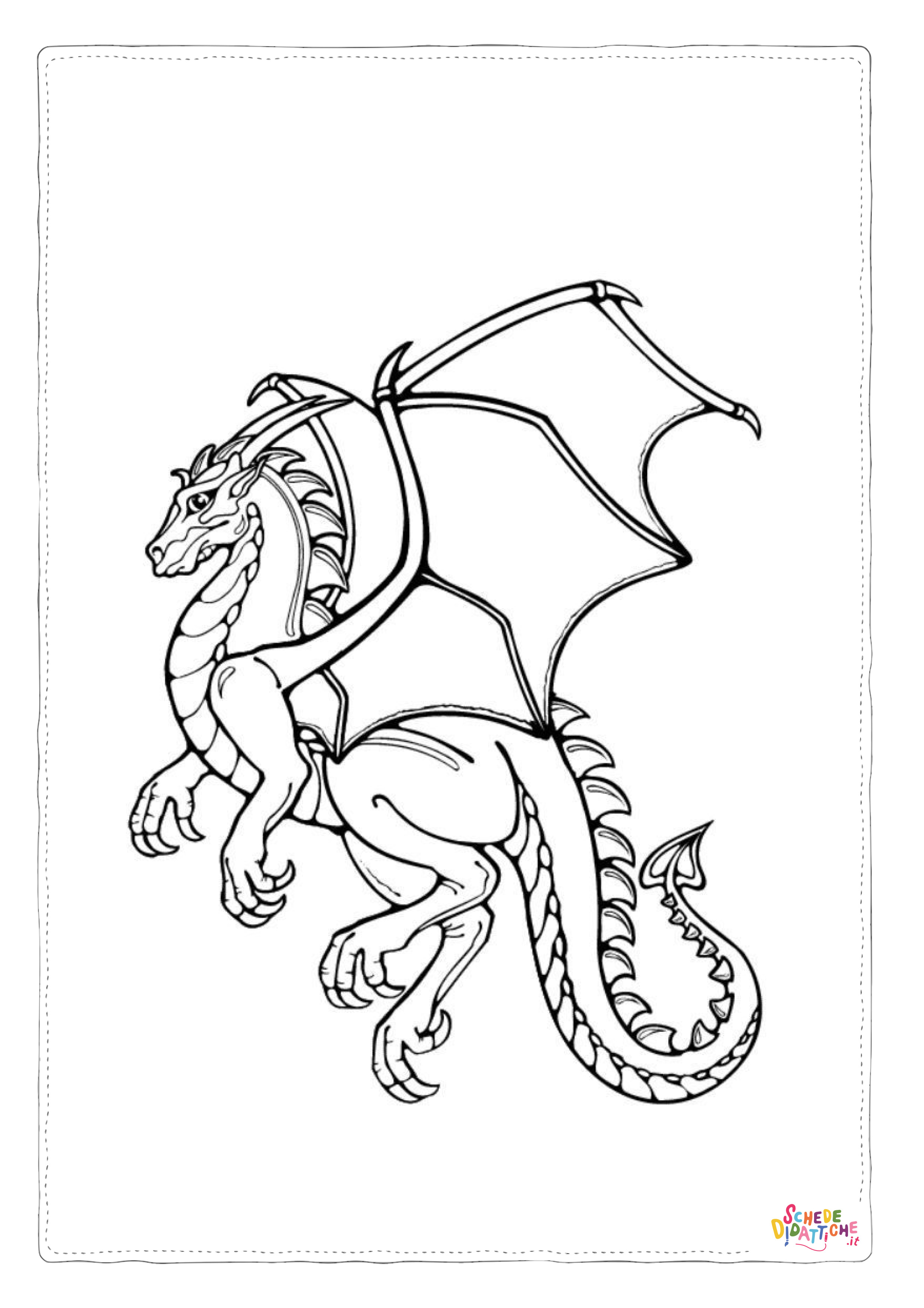 Disegno "Disegno di dragone da stampare e colorare 30" Disegno di dragone da stampare e colorare 30