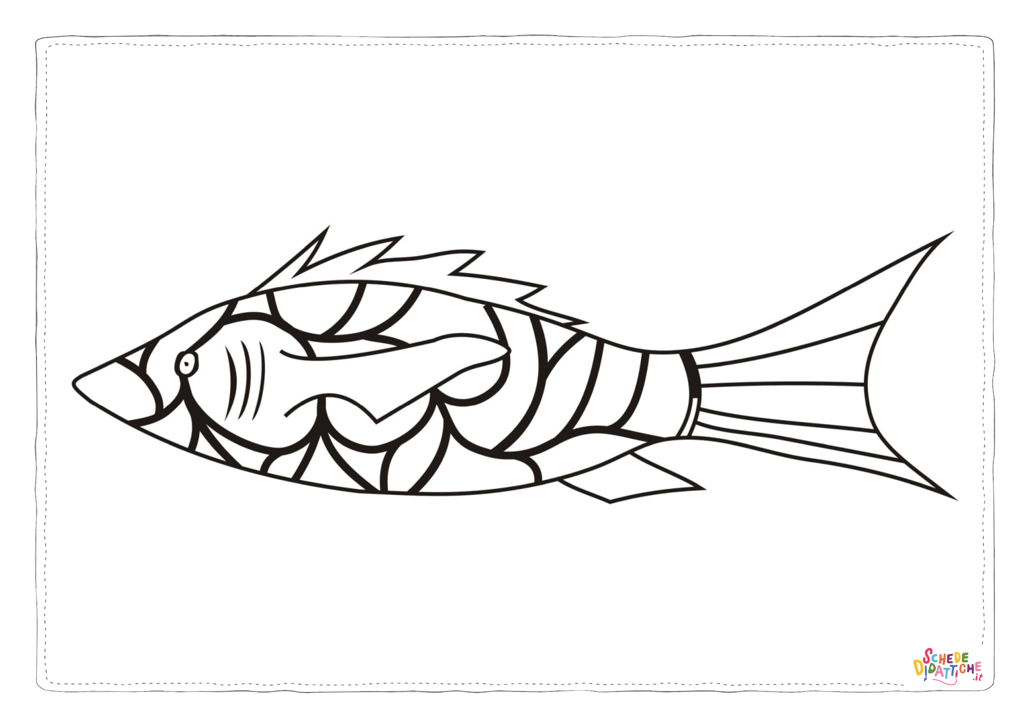 Disegno "Disegno di pesce da stampare e colorare 154" Disegno di pesce da stampare e colorare 154