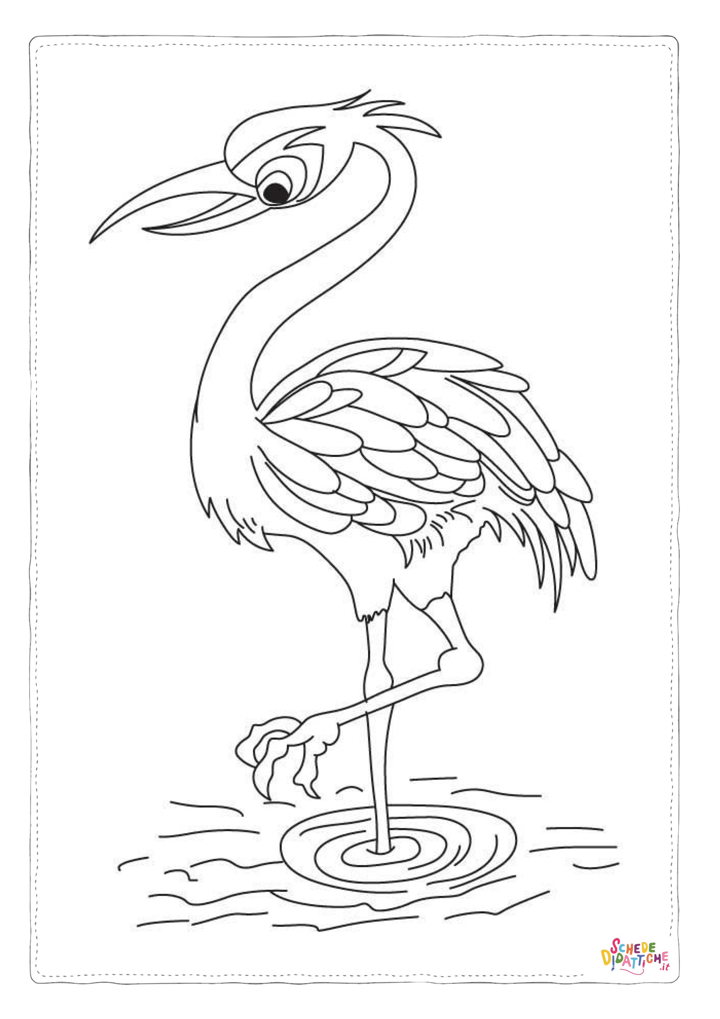 Disegno "Disegno di fenicottero da stampare e colorare 8" Disegno di fenicottero da stampare e colorare 8