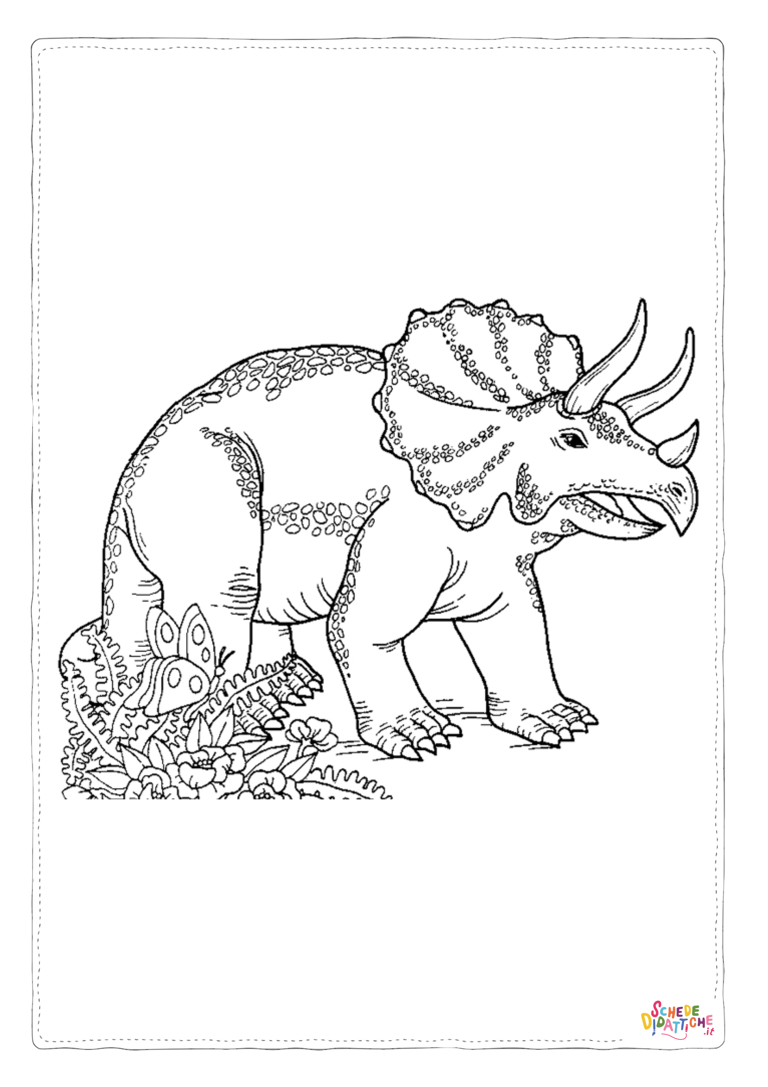 Disegno "Disegno di Triceratopo da stampare e colorare 22" Disegno di Triceratopo da stampare e colorare 22