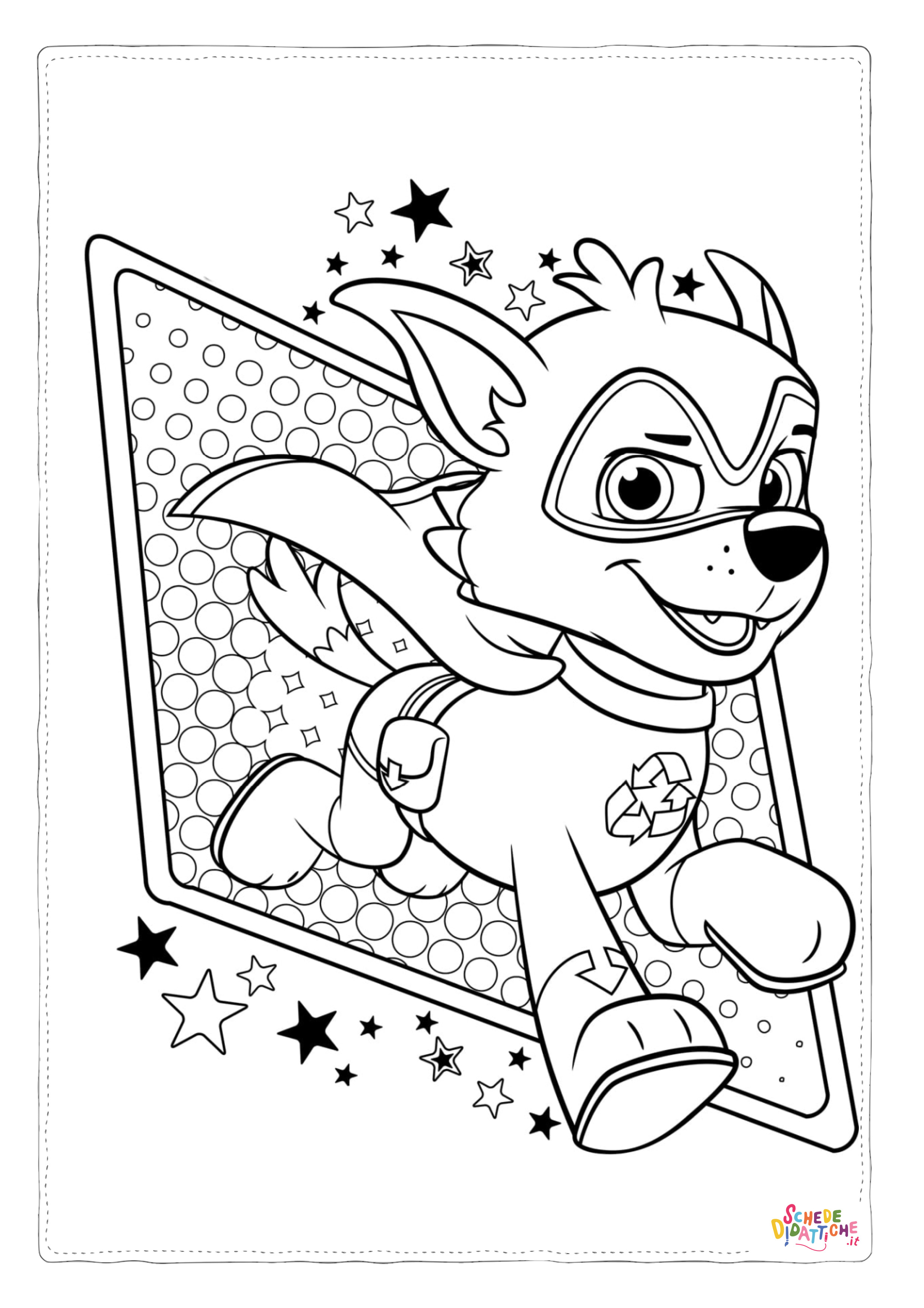 Disegno "Disegno di Paw Patrol - Cane pompiere da stampare e colorare 23" Disegno di Paw Patrol - Cane pompiere da stampare e colorare 23
