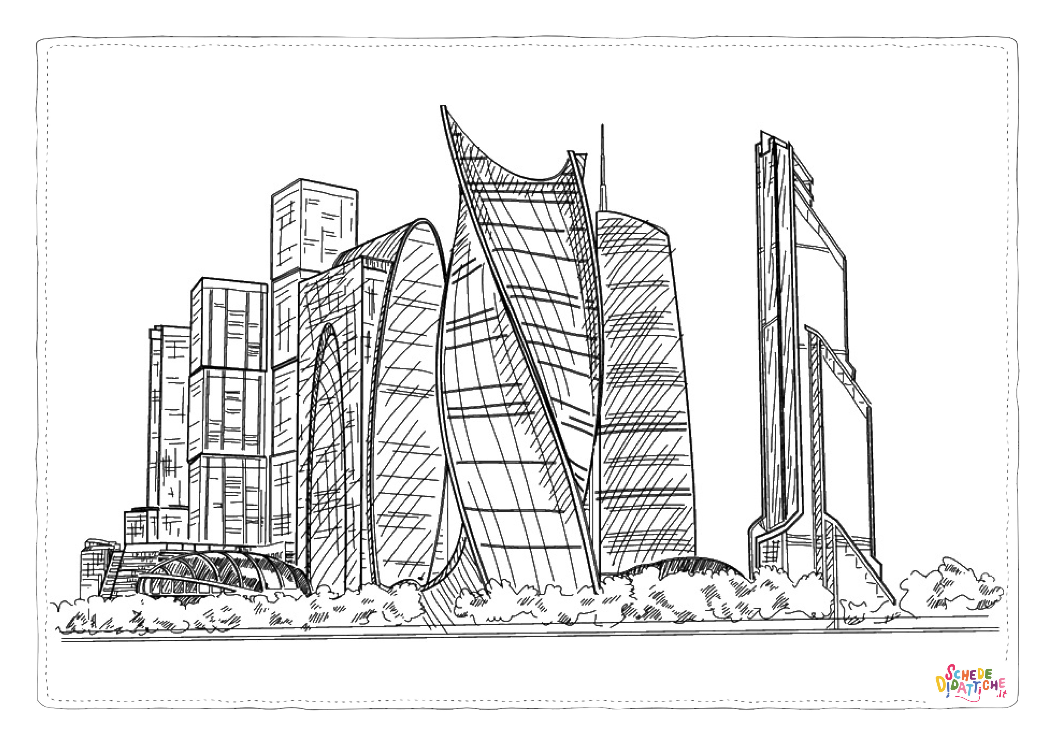 Disegno "Disegno di monumento famoso da stampare e colorare 20" Disegno di monumento famoso da stampare e colorare 20