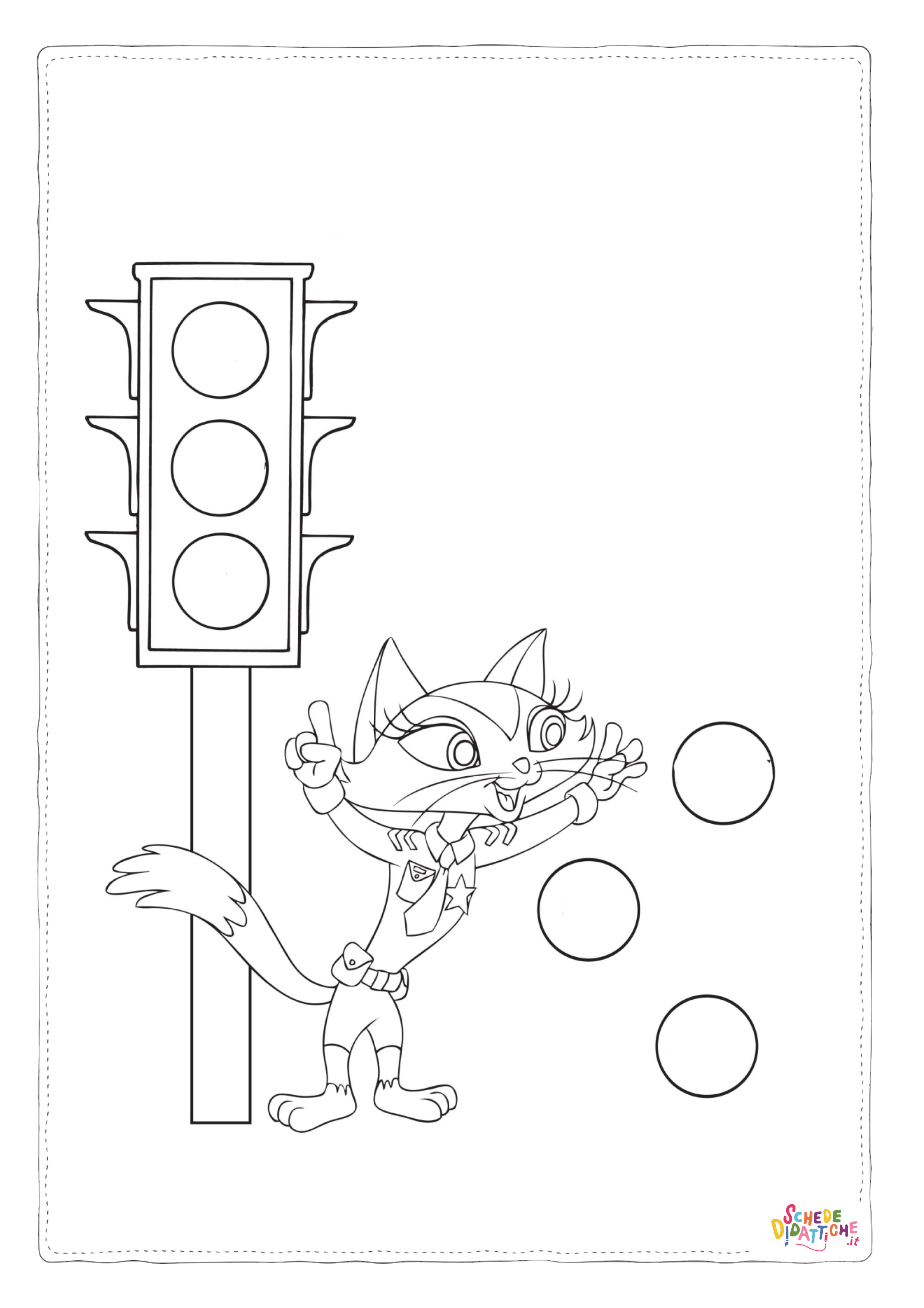 Disegno di semaforo da stampare e colorare 2
