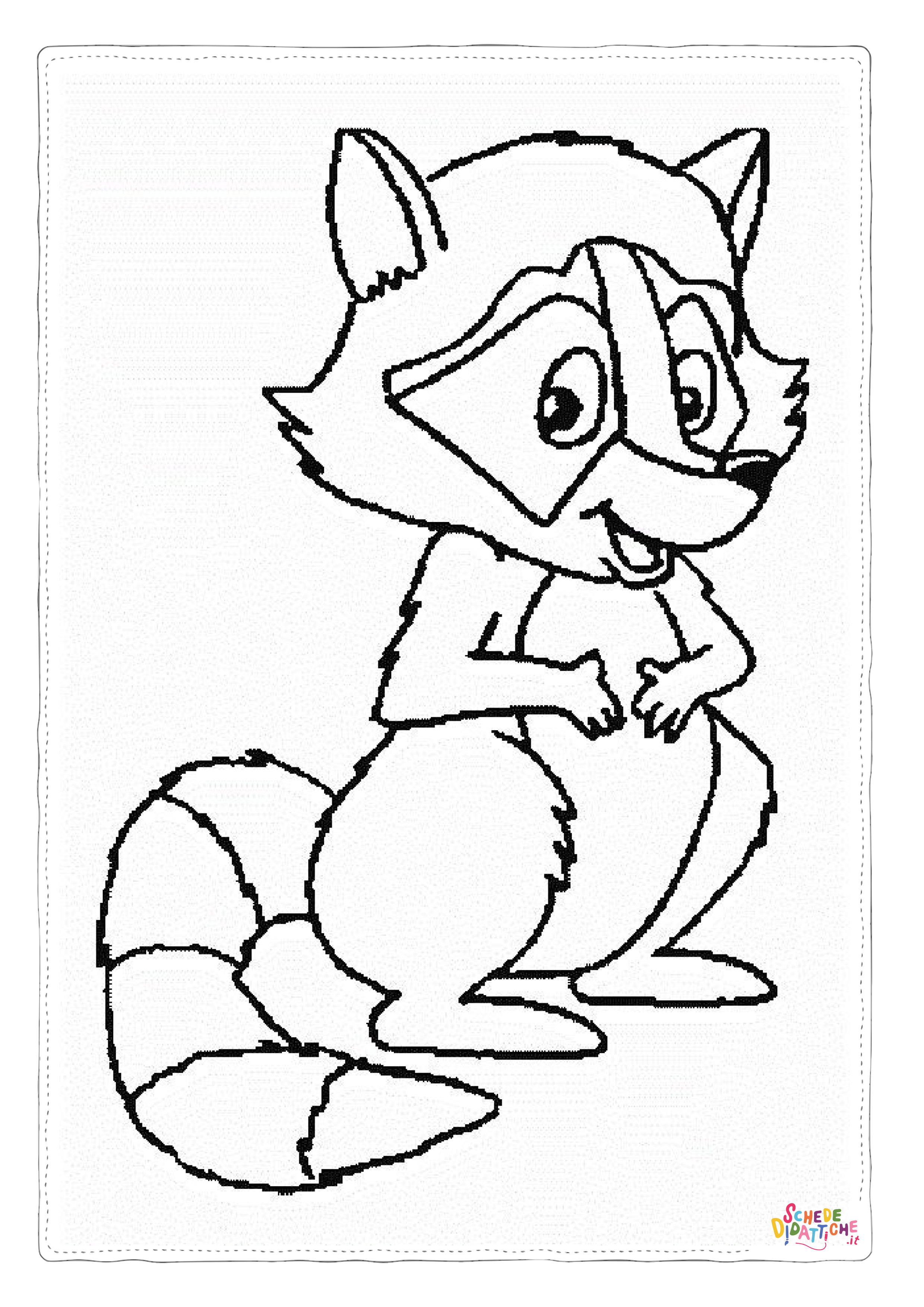 Disegno "Disegno di procione da stampare e colorare 20" Disegno di procione da stampare e colorare 20