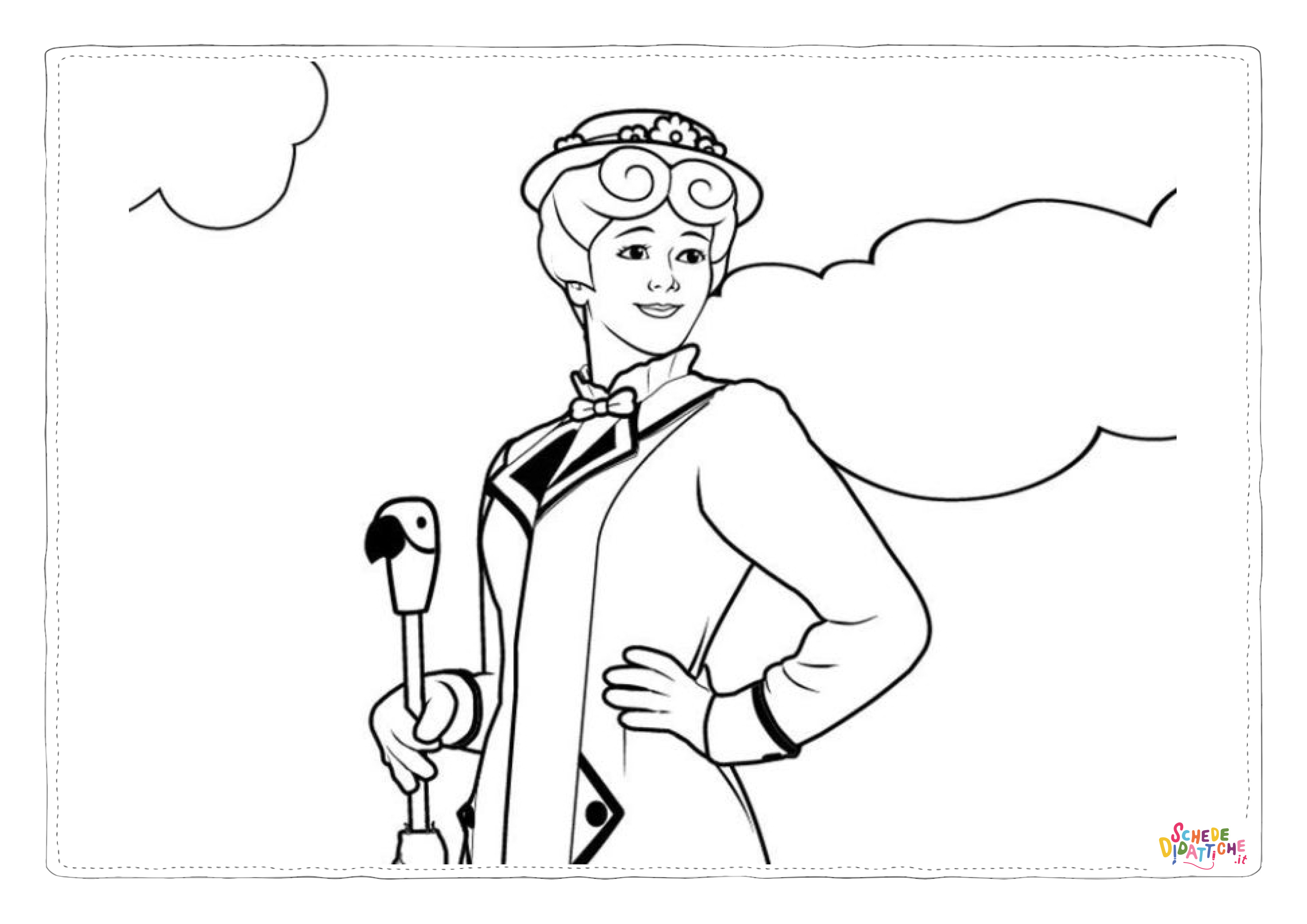 Disegno "Disegno di Mary Poppins da stampare e colorare 4" Disegno di Mary Poppins da stampare e colorare 4