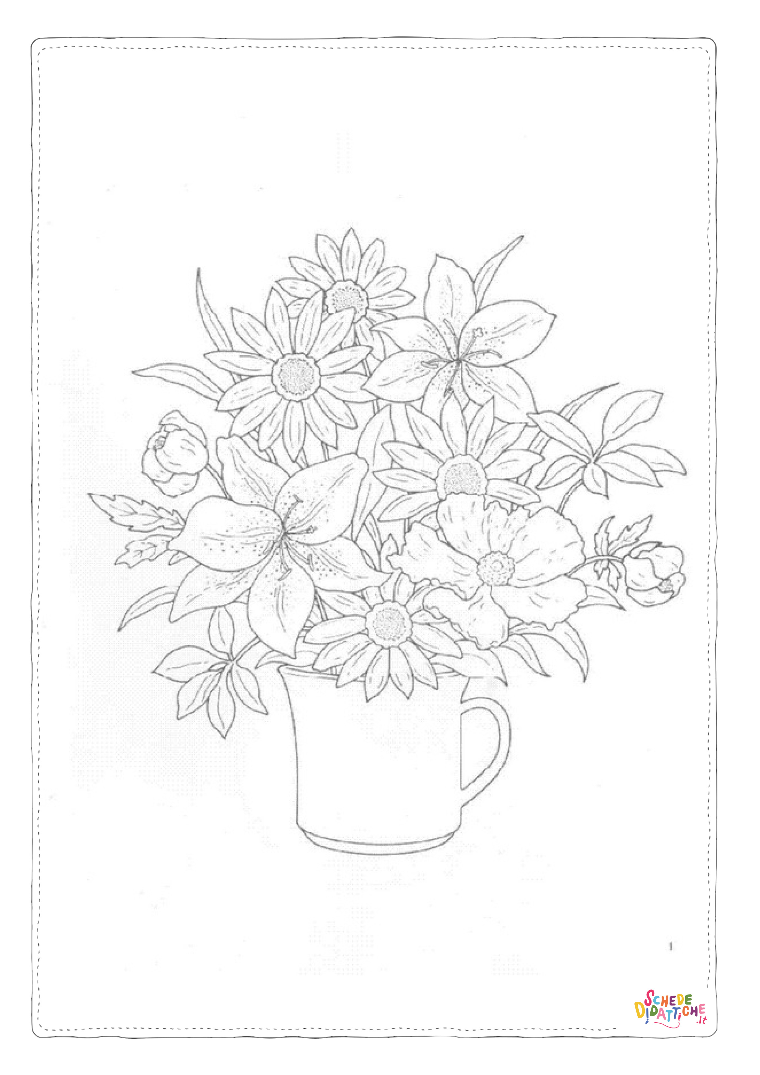 Disegno "Disegno di fiore da stampare e colorare 258" Disegno di fiore da stampare e colorare 258