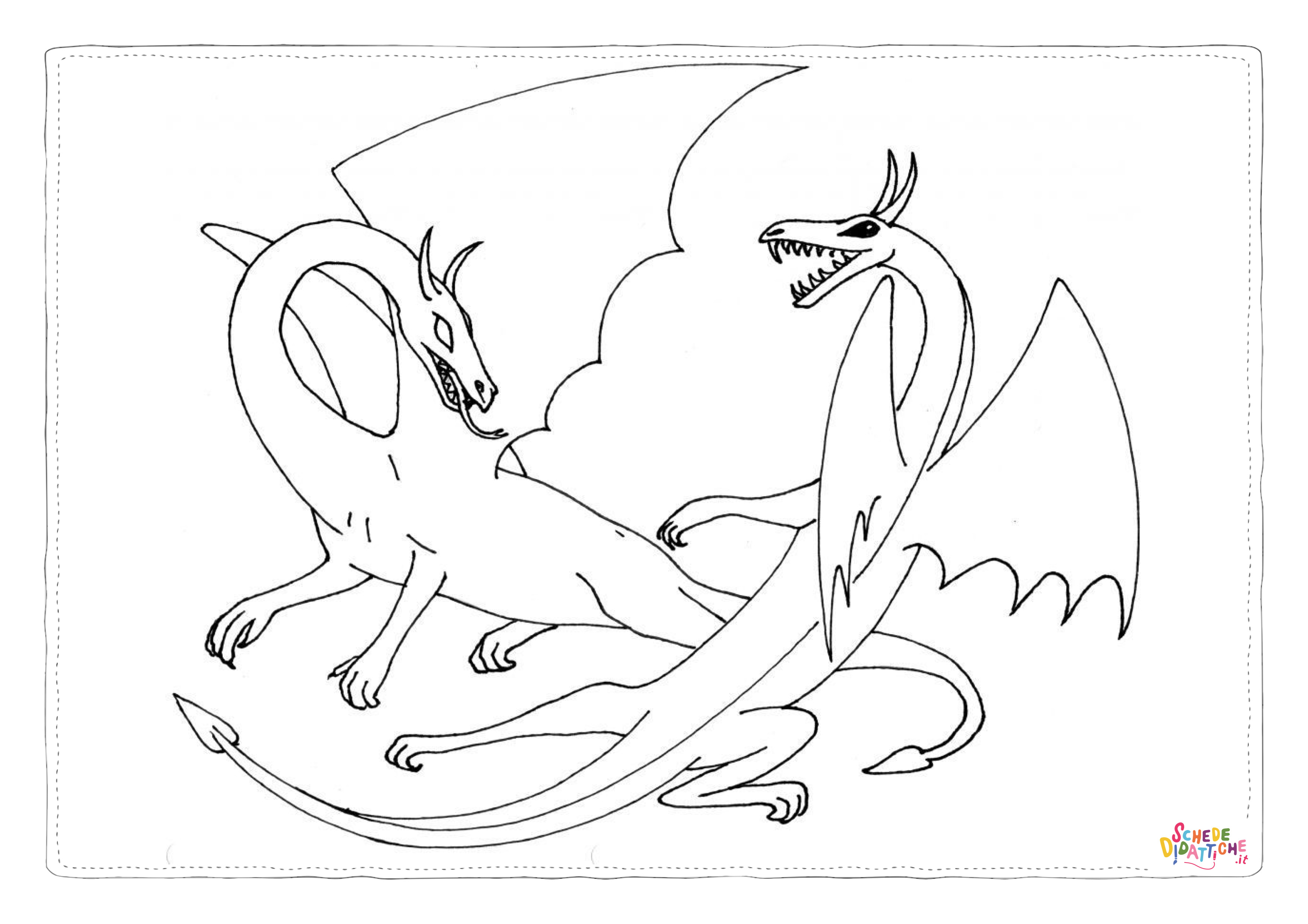 Disegno "Disegno di dragone da stampare e colorare 54" Disegno di dragone da stampare e colorare 54