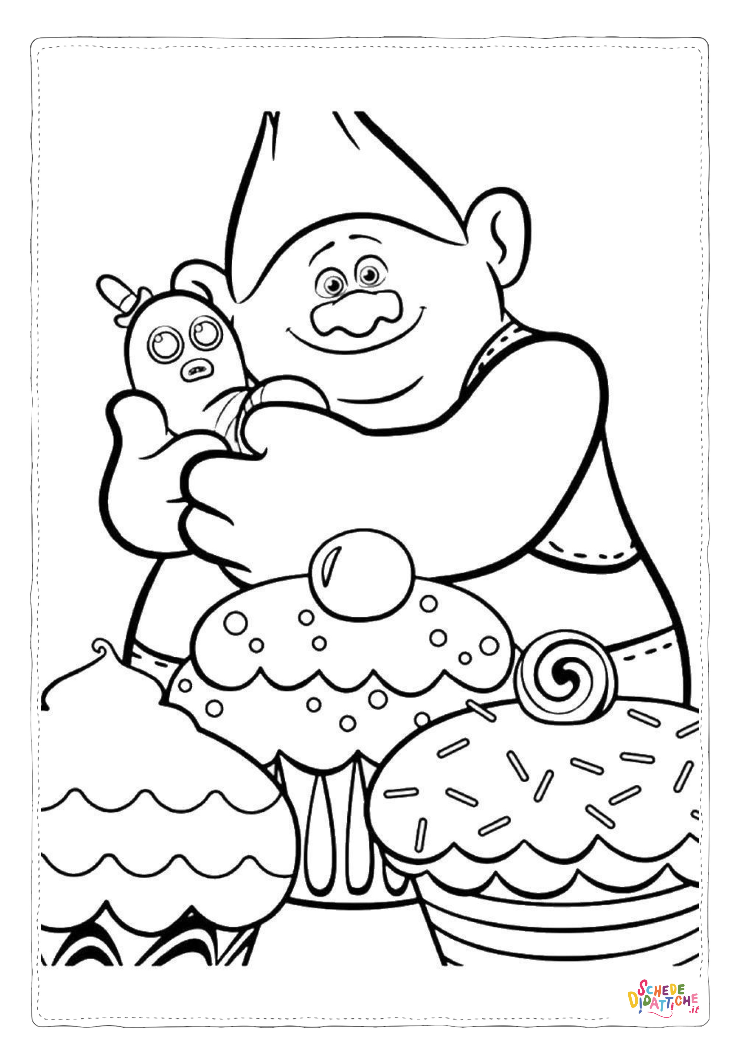 Disegno "Disegno di dolce da stampare e colorare 68" Disegno di dolce da stampare e colorare 68