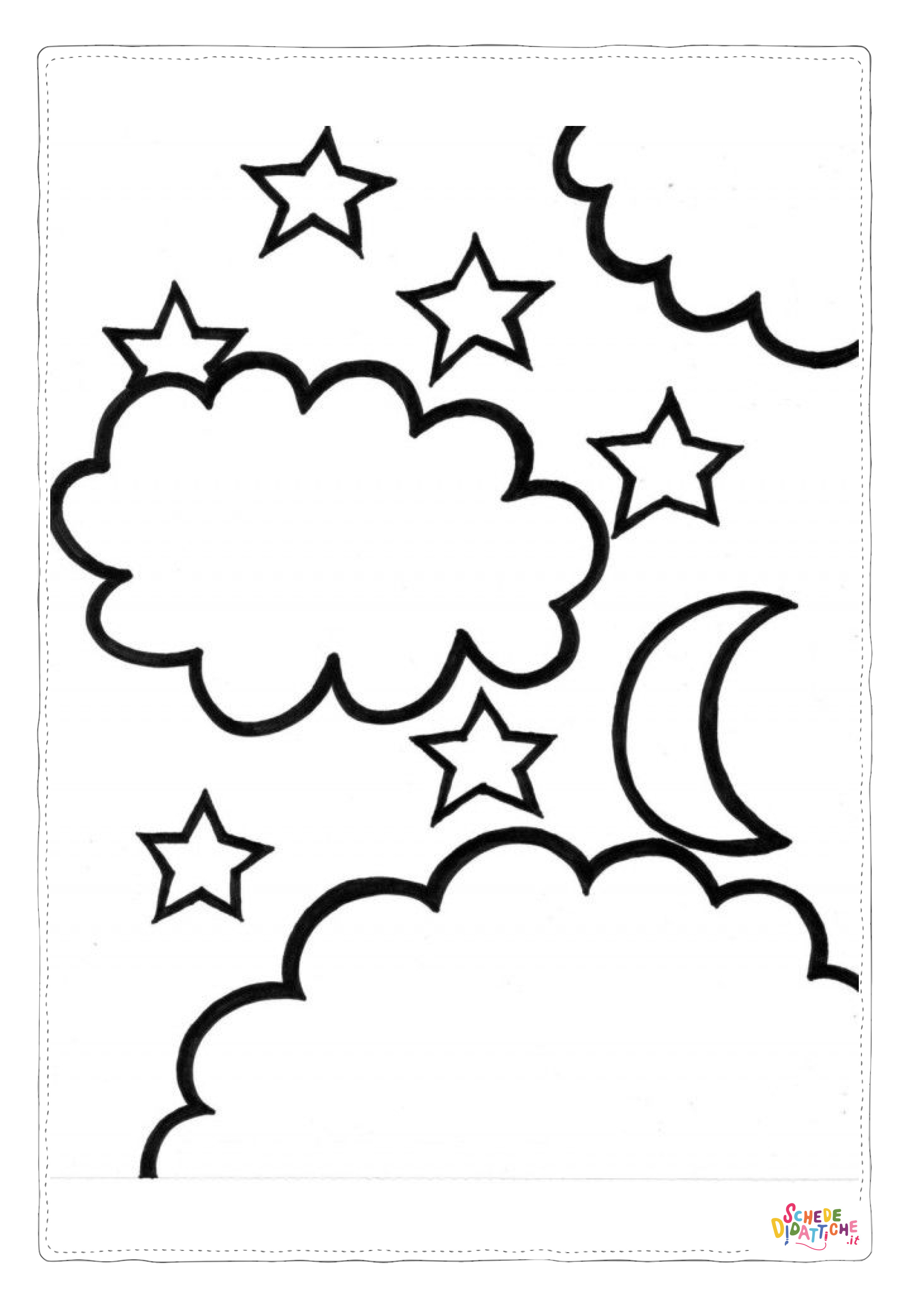 Disegno "Disegno di nuvola da stampare e colorare 28" Disegno di nuvola da stampare e colorare 28