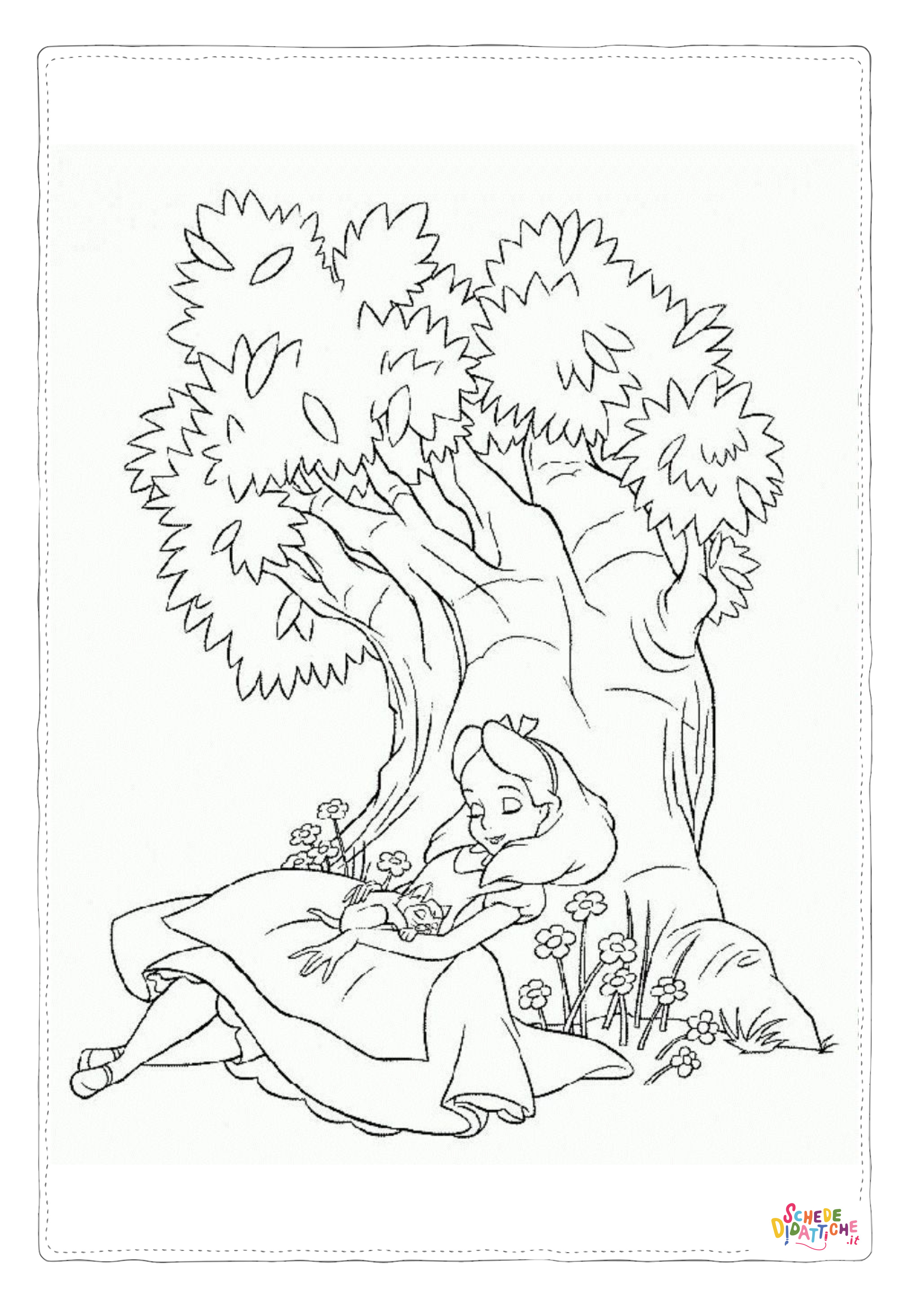 Disegno "Disegno di Alice nel paese delle meraviglie da stampare e colorare 112" Disegno di Alice nel paese delle meraviglie da stampare e colorare 112