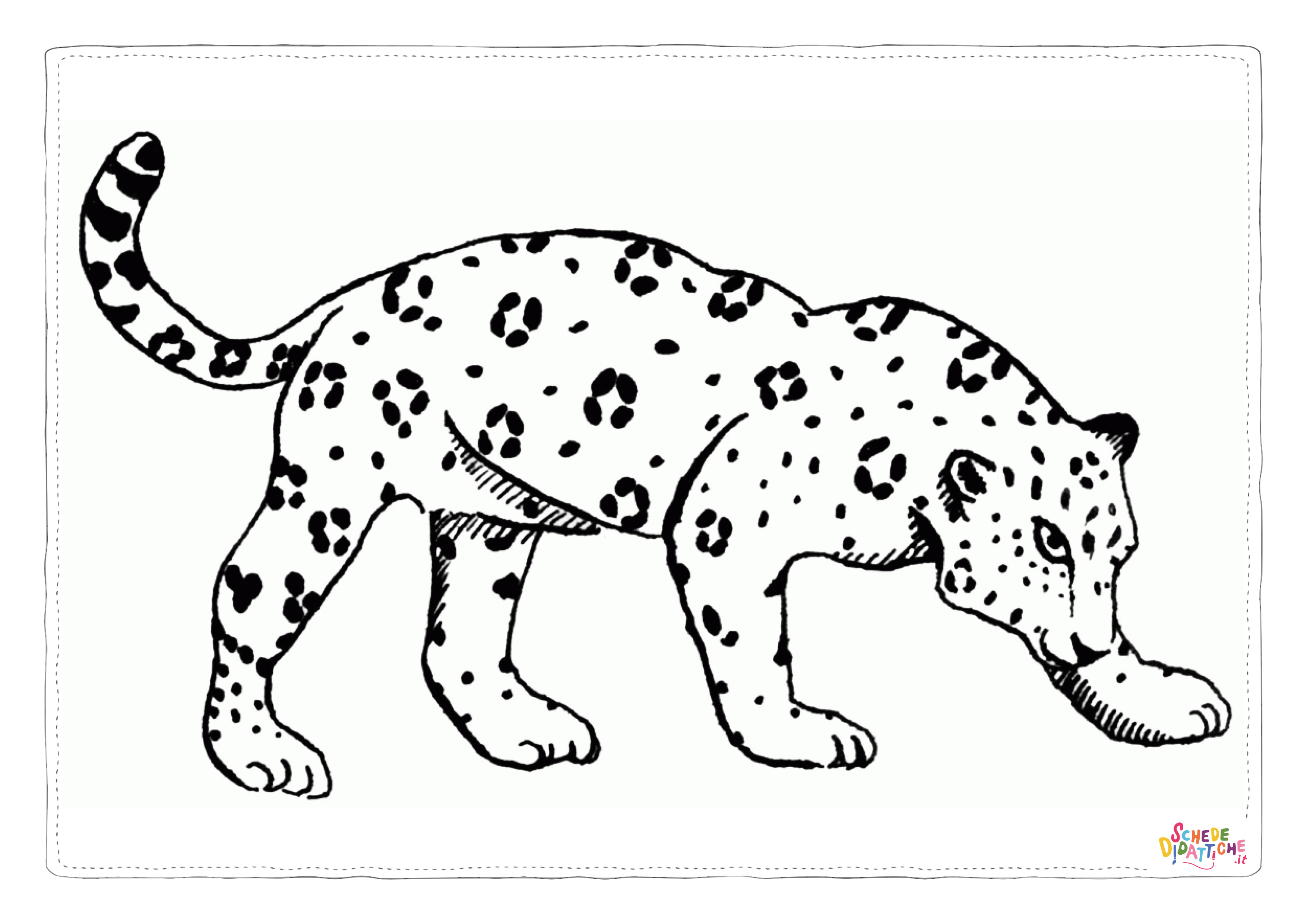 Disegno di leopardo da stampare e colorare 2