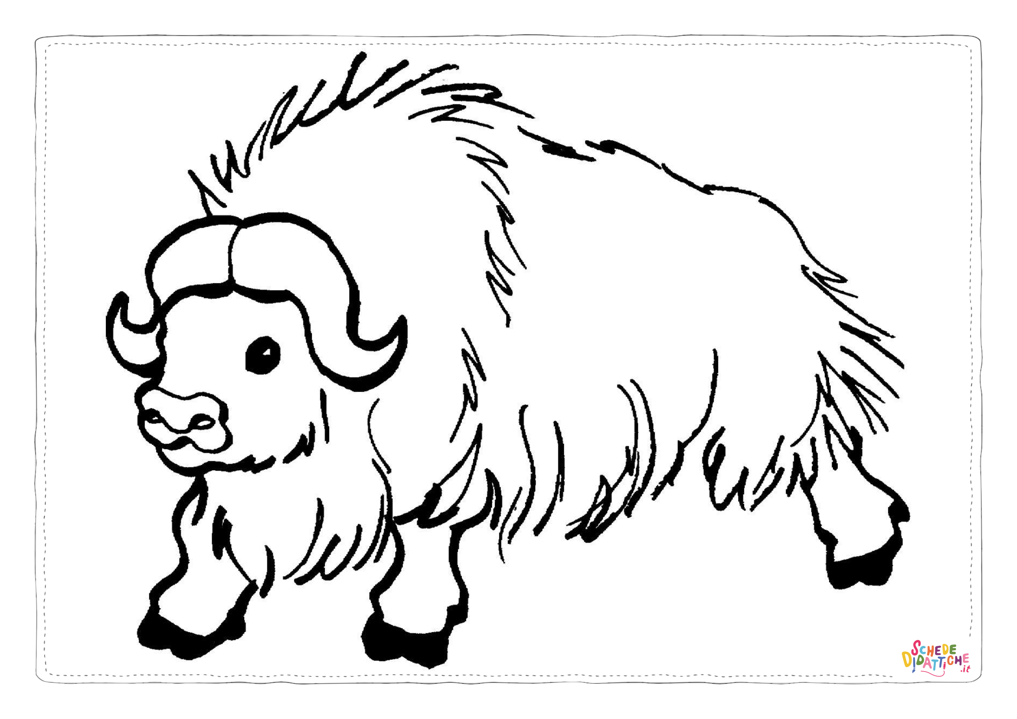 Disegno "Disegno di bufalo da stampare e colorare 1" Disegno di bufalo da stampare e colorare 1