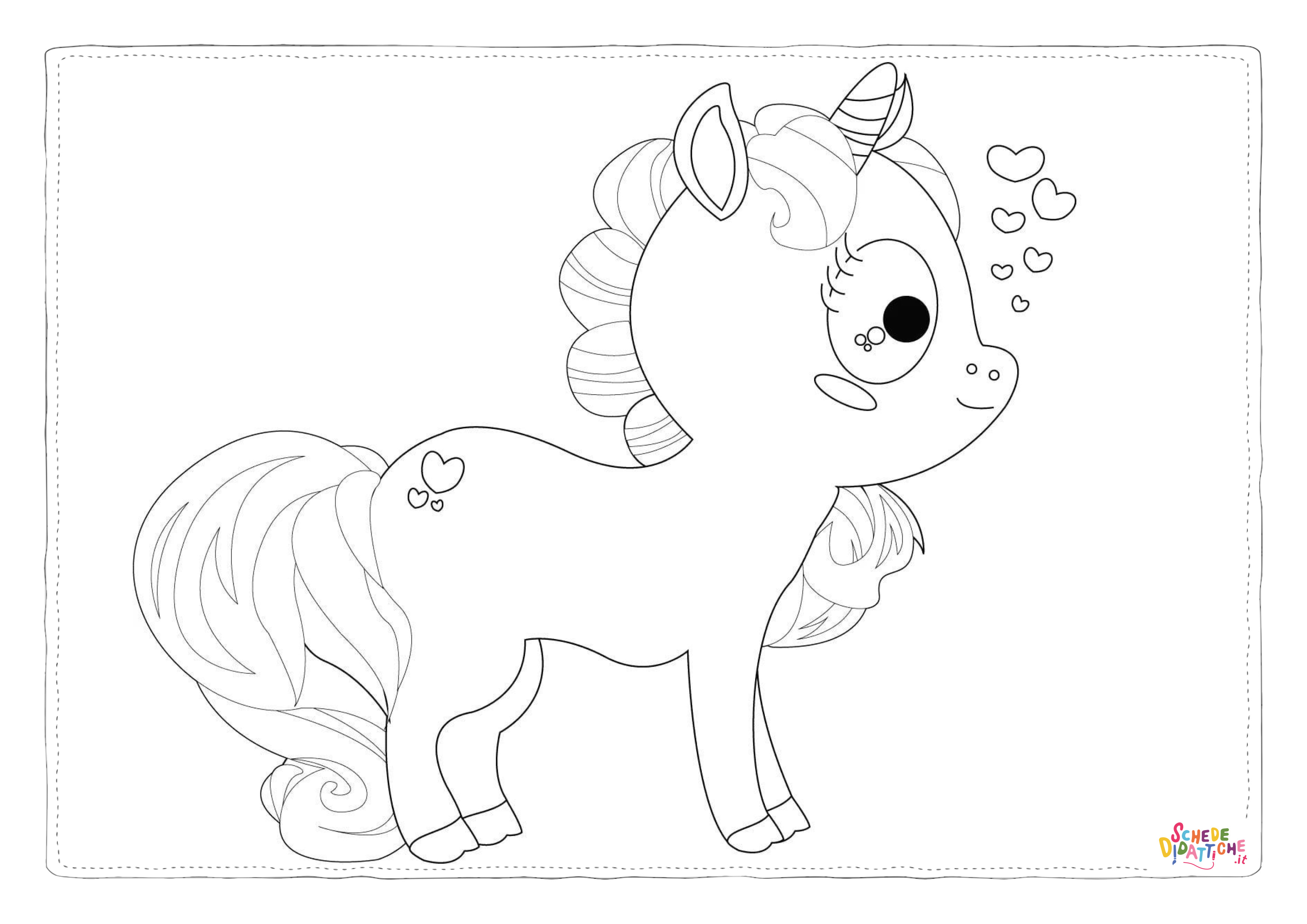 Disegno "Disegno di unicorno da stampare e colorare 42" Disegno di unicorno da stampare e colorare 42