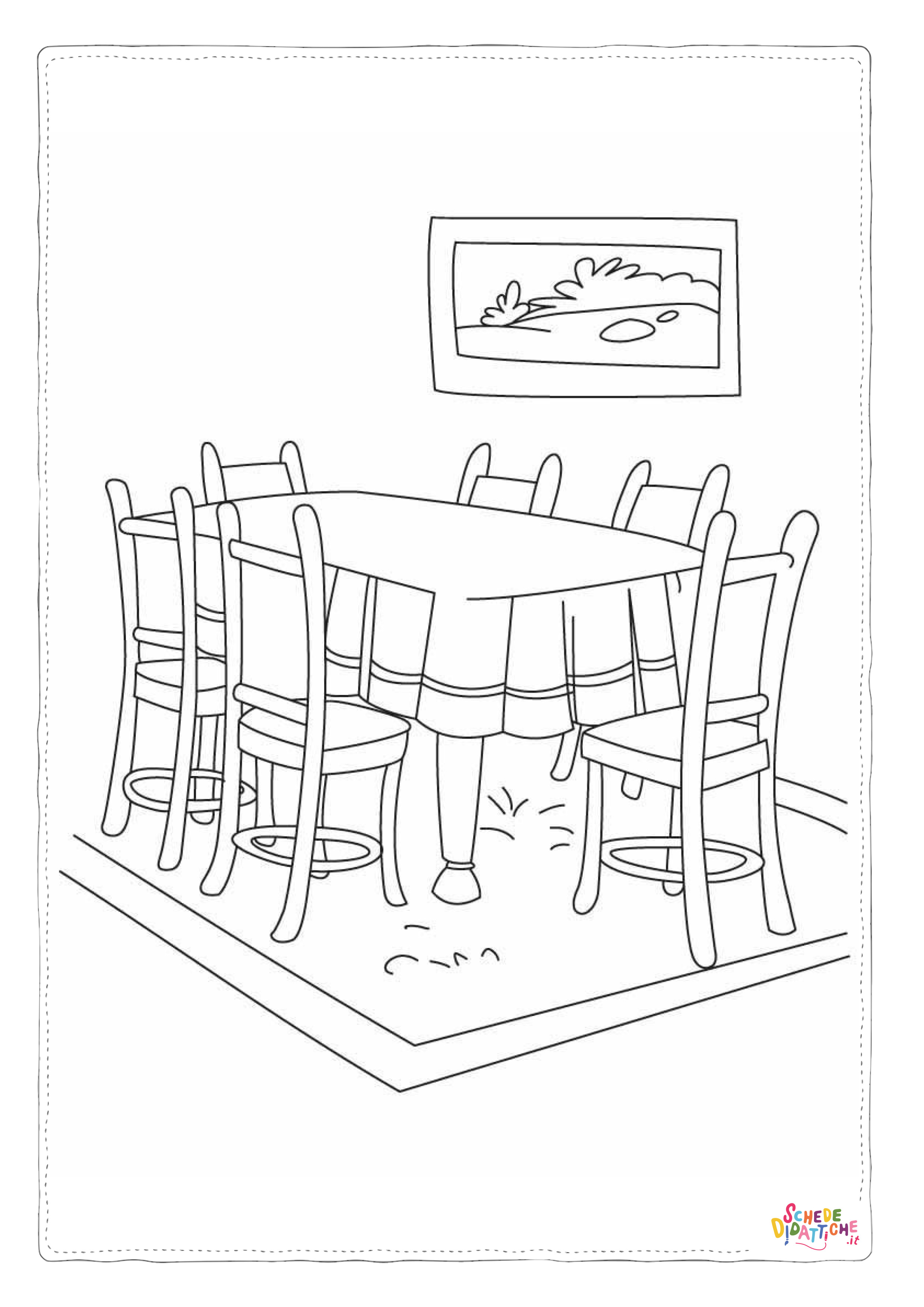Disegno "Disegno di arredamento da stampare e colorare 8" Disegno di arredamento da stampare e colorare 8
