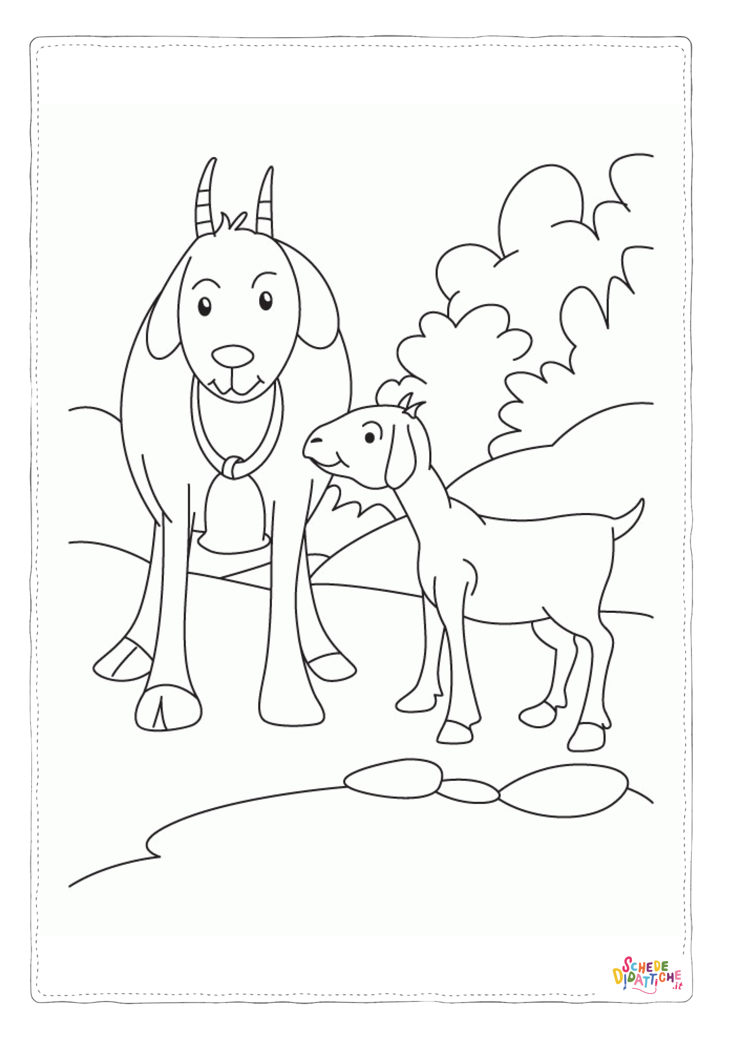 Disegno "Disegno di capra da stampare e colorare 4" Disegno di capra da stampare e colorare 4