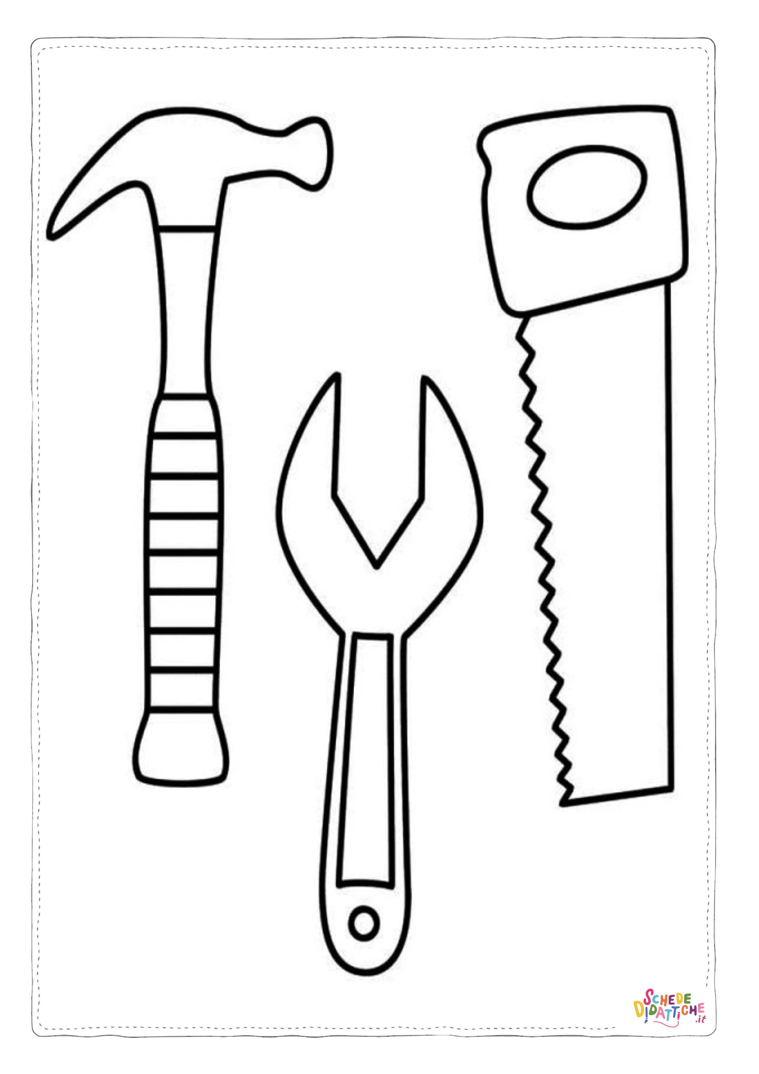 Disegno di utensile da lavoro da stampare e colorare 21