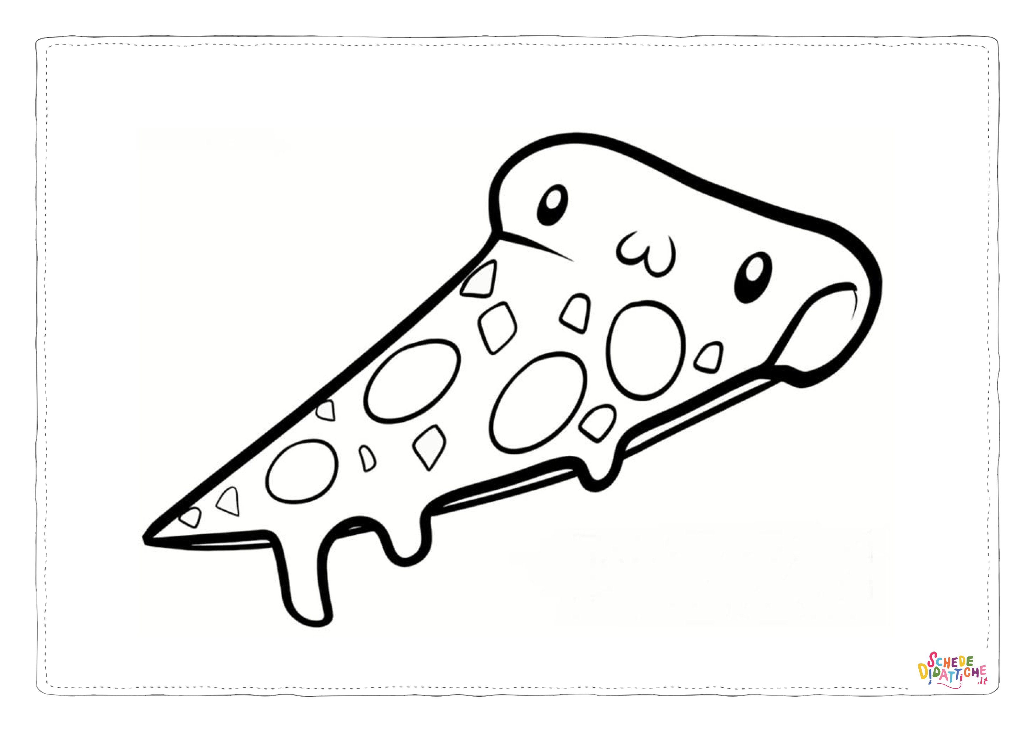 Disegno di pizza da stampare e colorare 11
