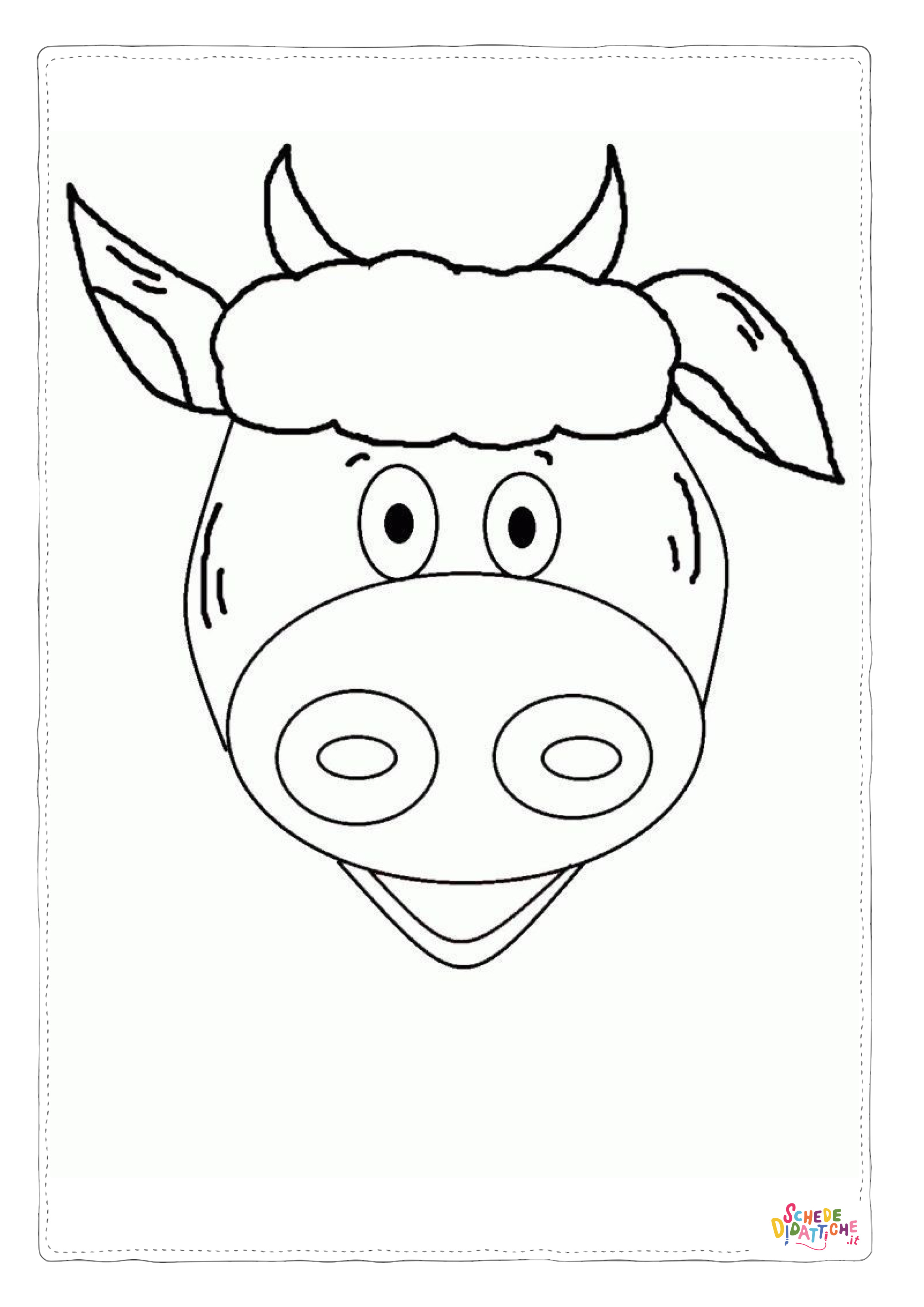 Disegno di mucca da stampare e colorare 2