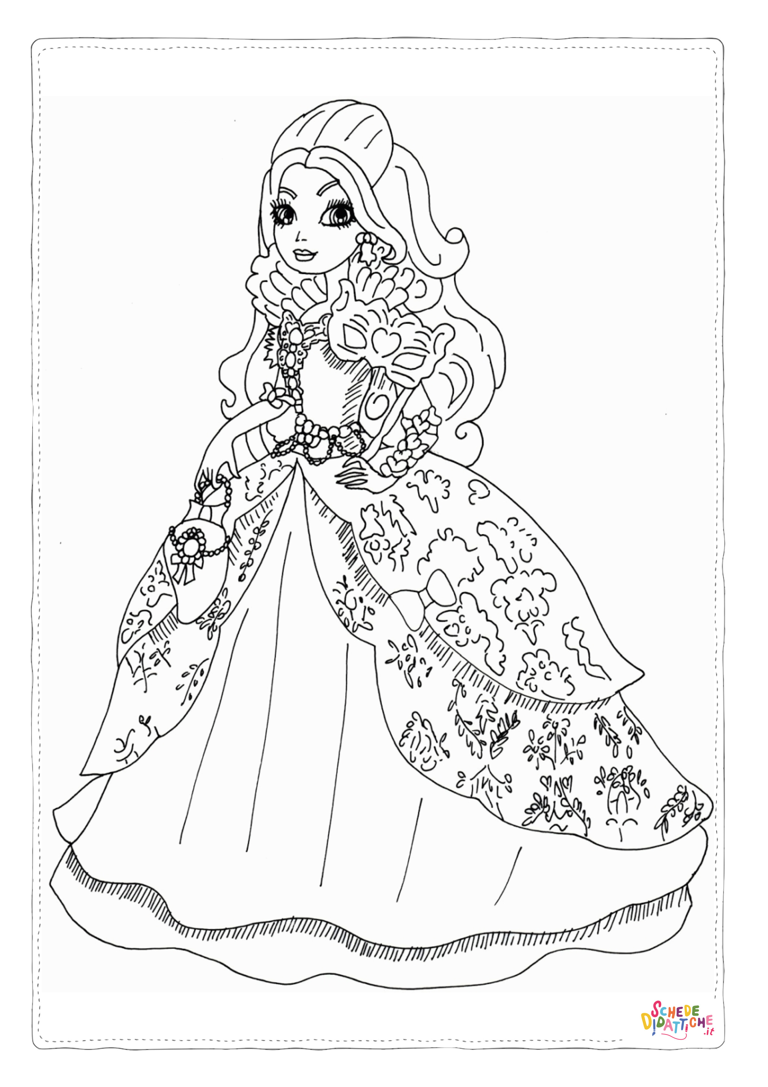 Disegno "Disegno di Tutte le principesse Disney da stampare e colorare 15" Disegno di Tutte le principesse Disney da stampare e colorare 15