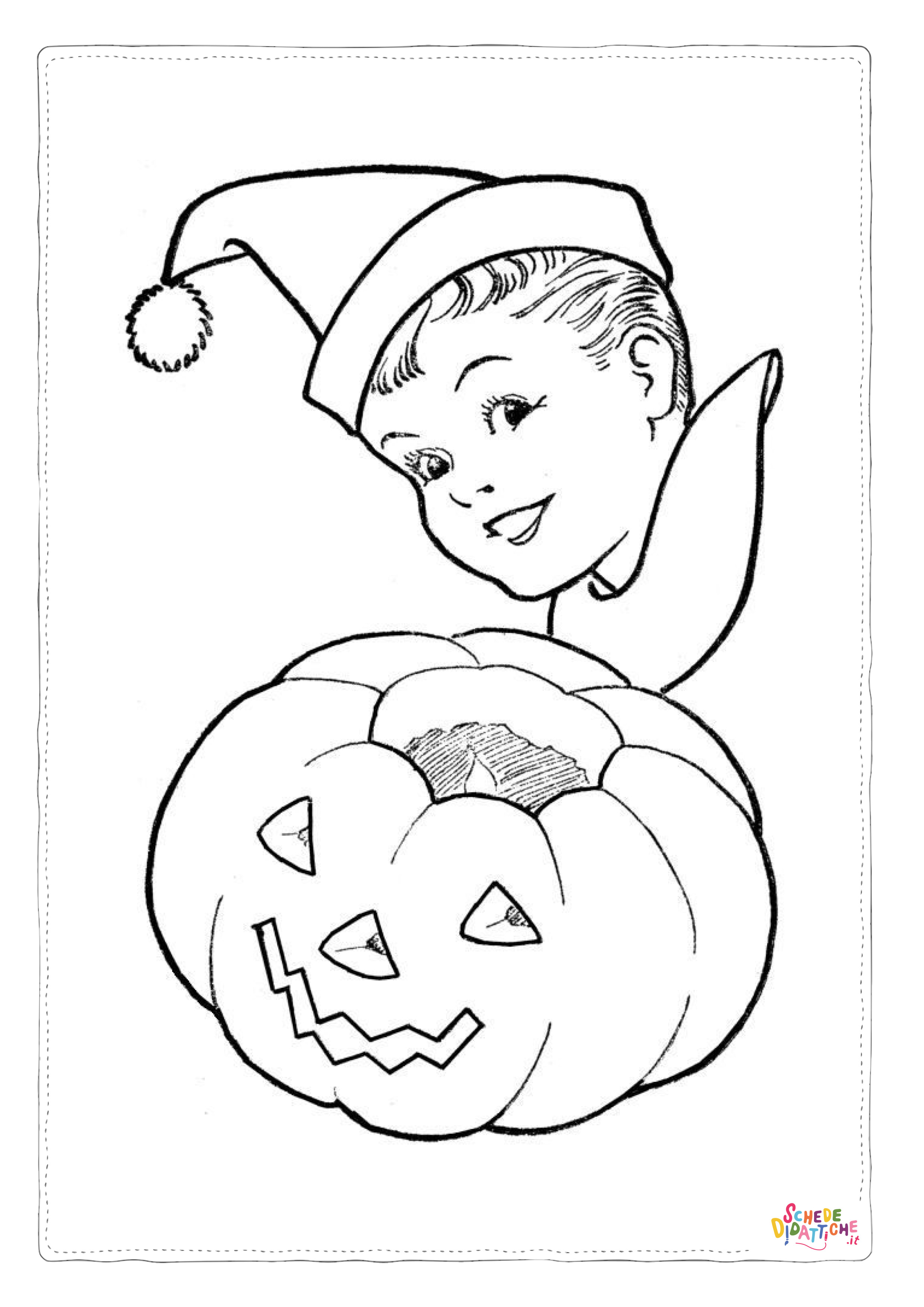 Disegno "Disegno di bambino ad Halloween da stampare e colorare 31" Disegno di bambino ad Halloween da stampare e colorare 31